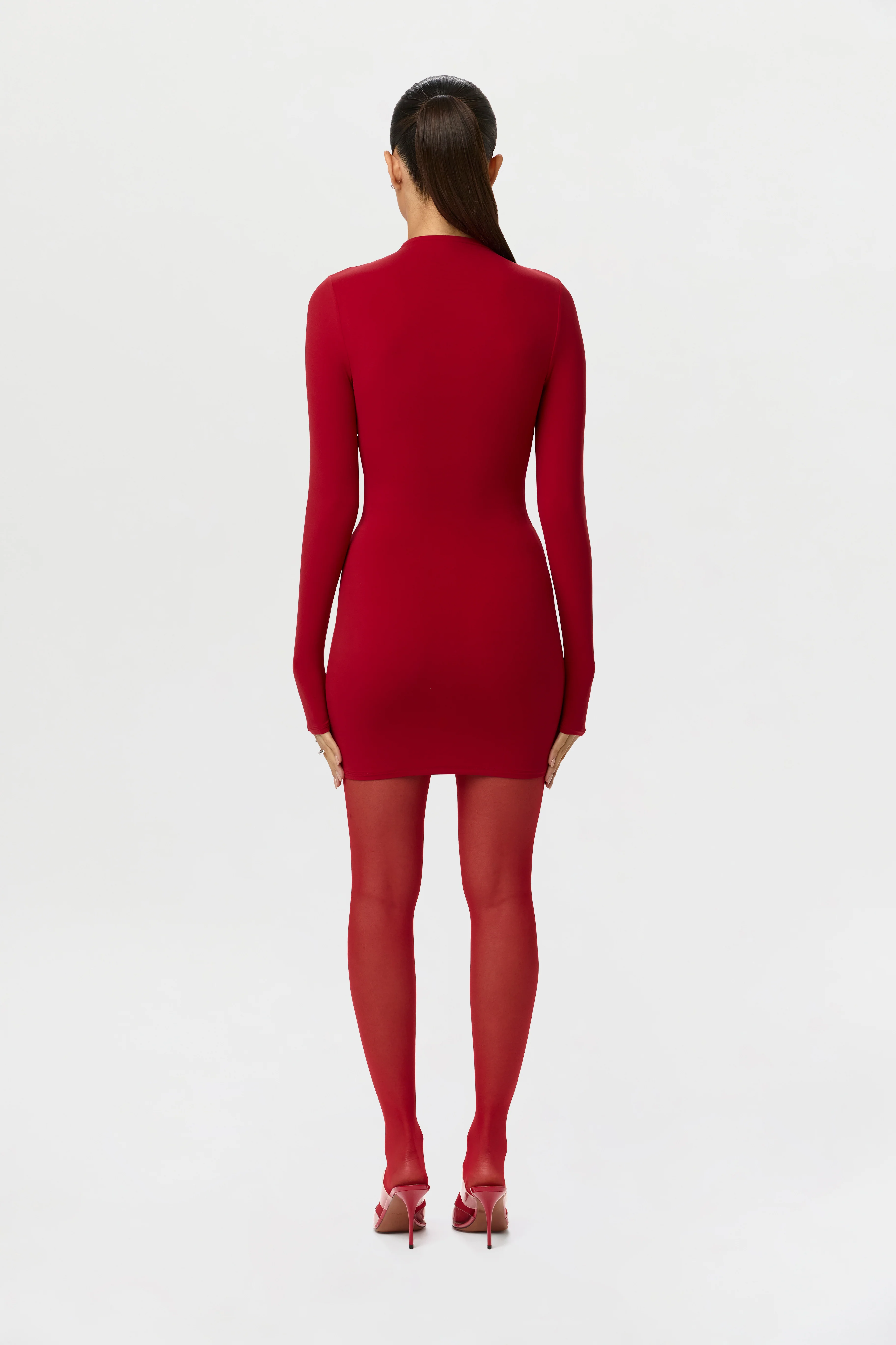 Naked Mock Neck Mini Dress - Image 7