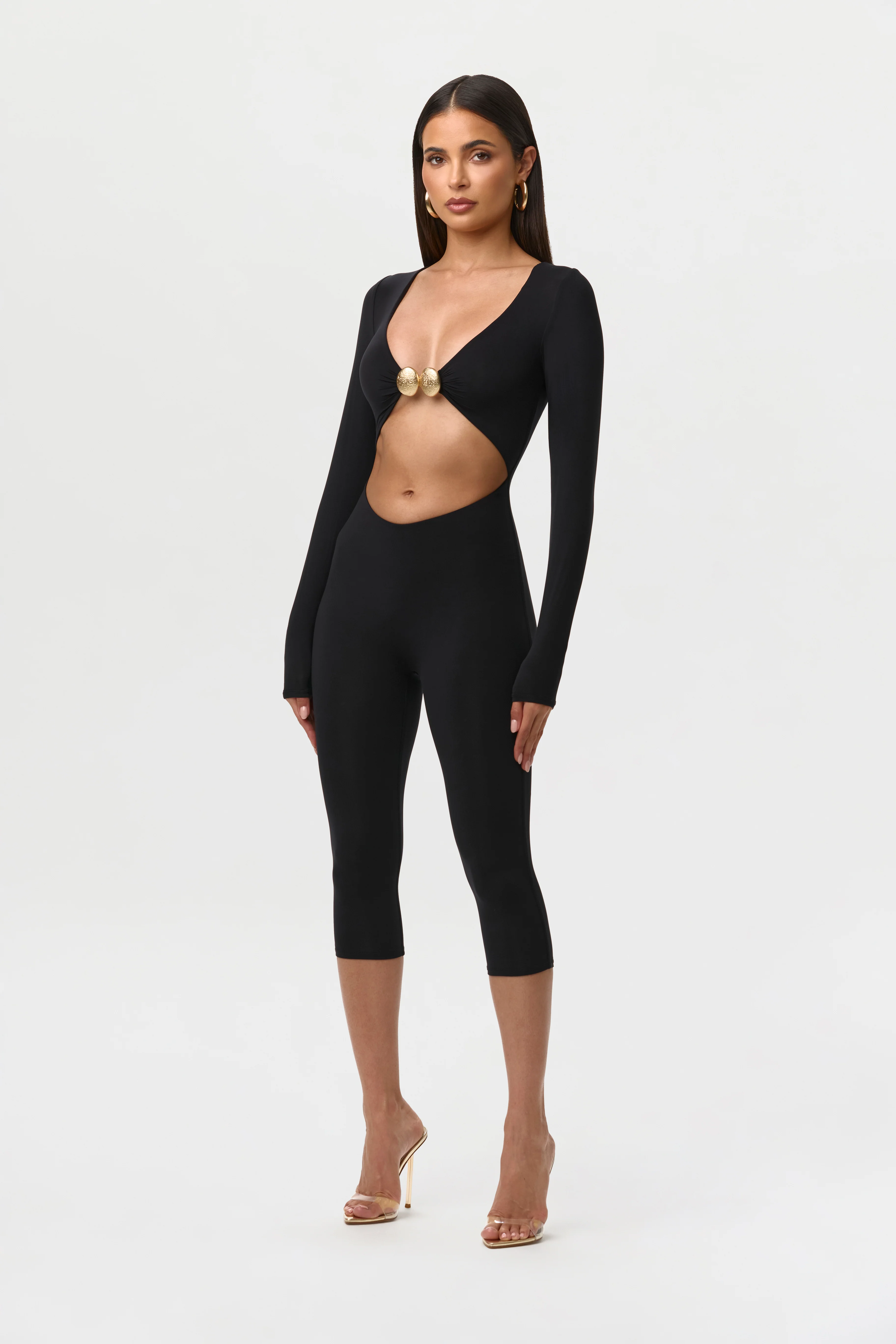 Naked Cutout Capri Jumpsuit - Image 4