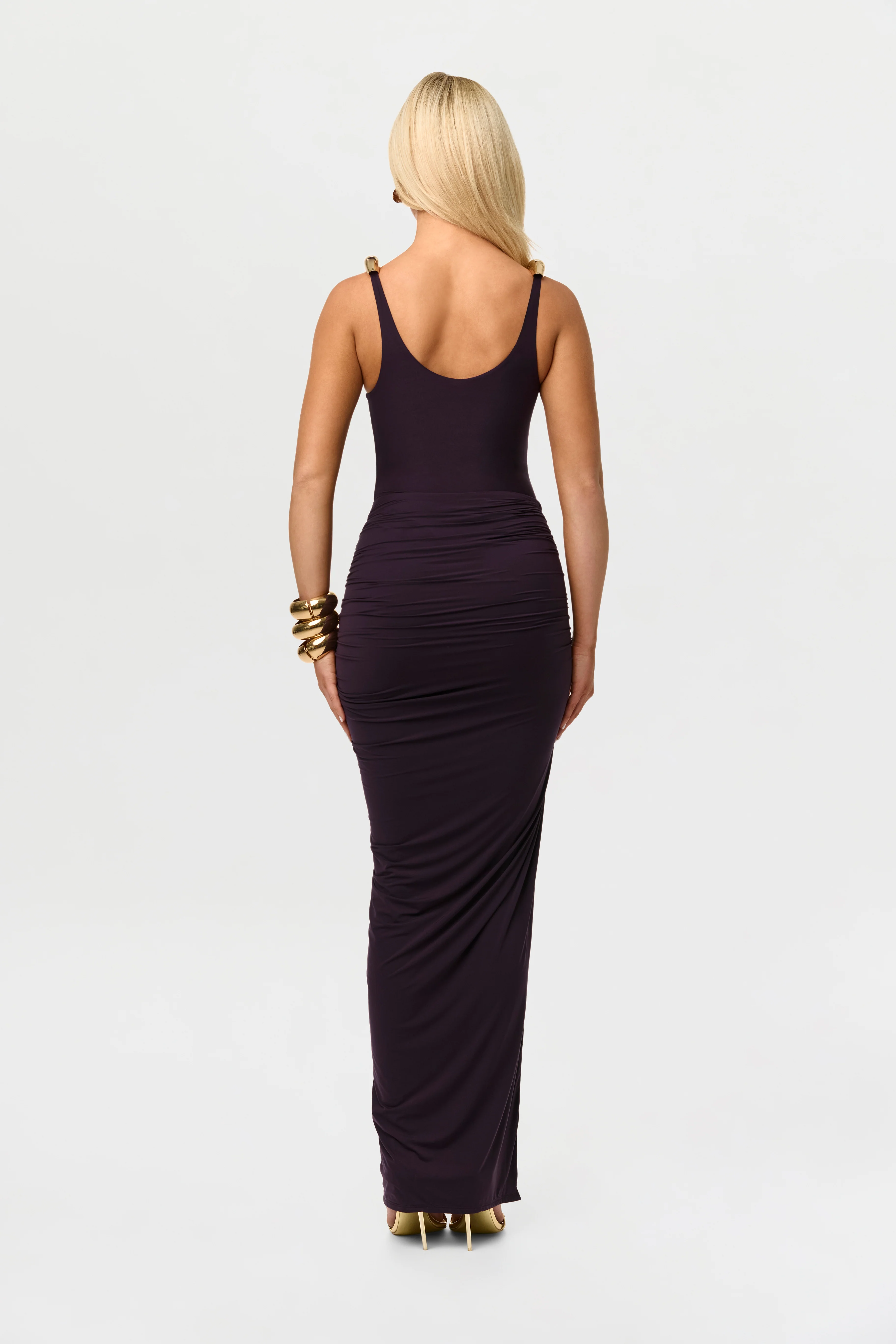 Naked Ruched Drape Maxi Skirt - Image 11