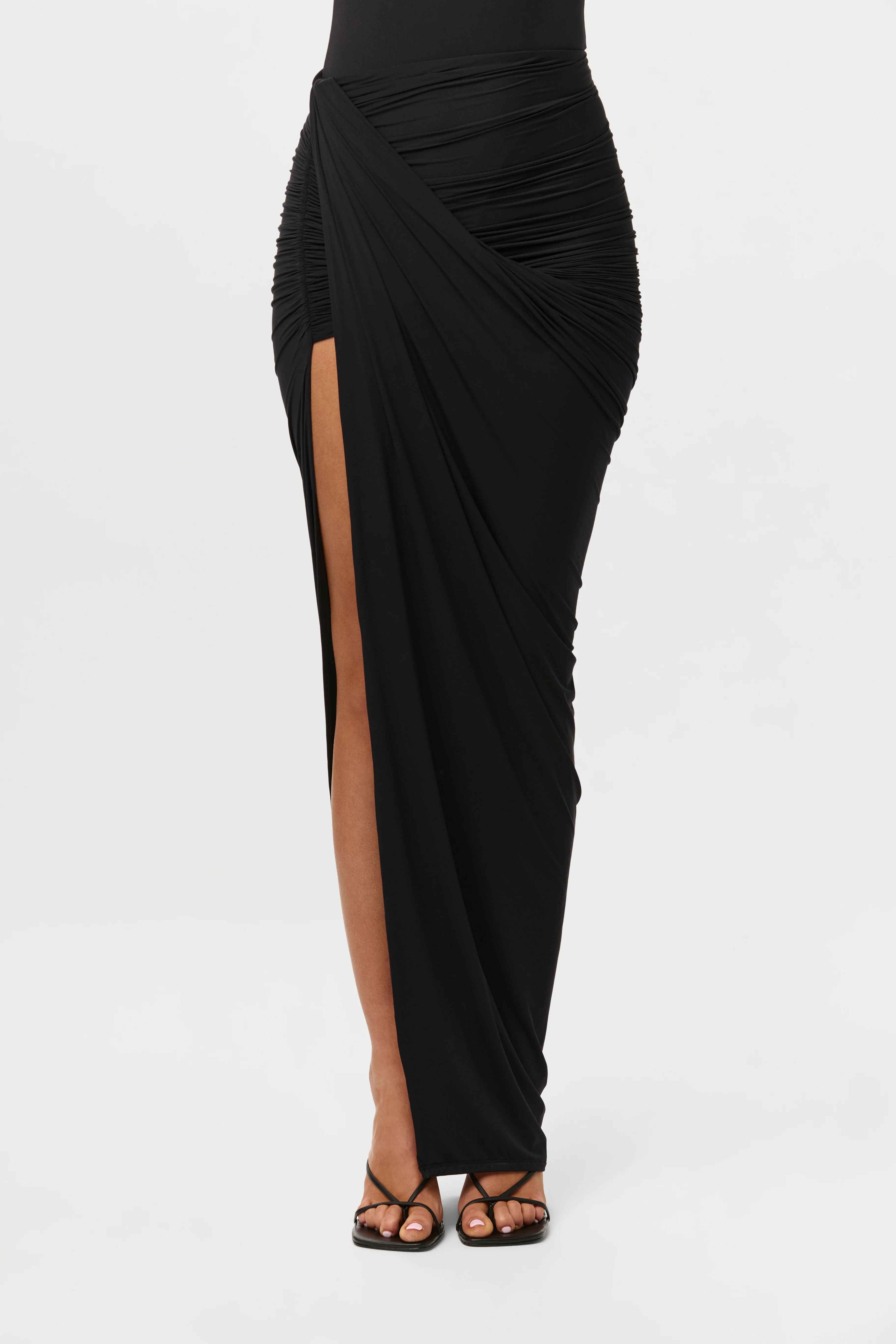 Naked Ruched Drape Maxi Skirt - Image 4