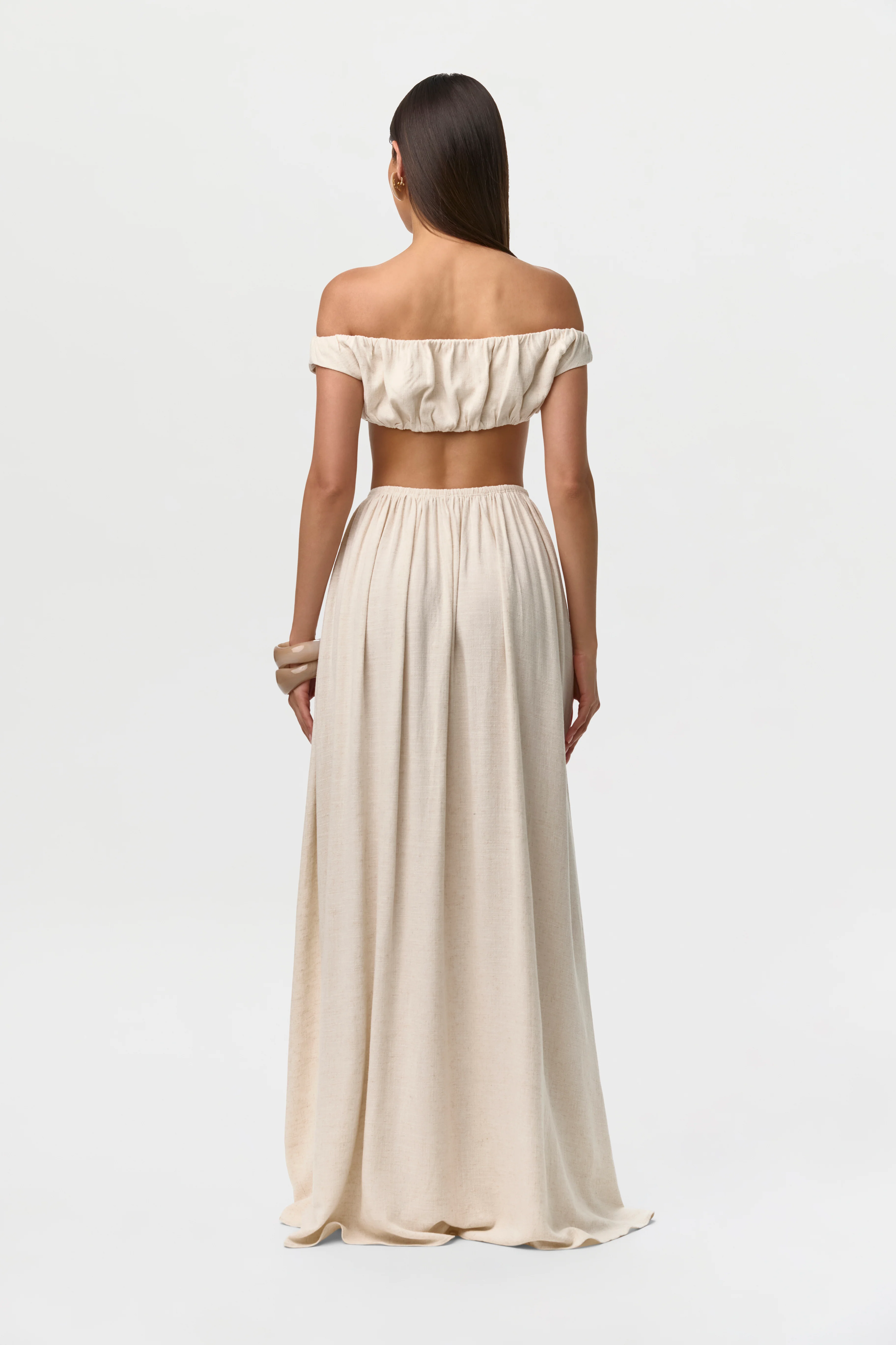 Linen Off-Shoulder Crop Top - Image 11