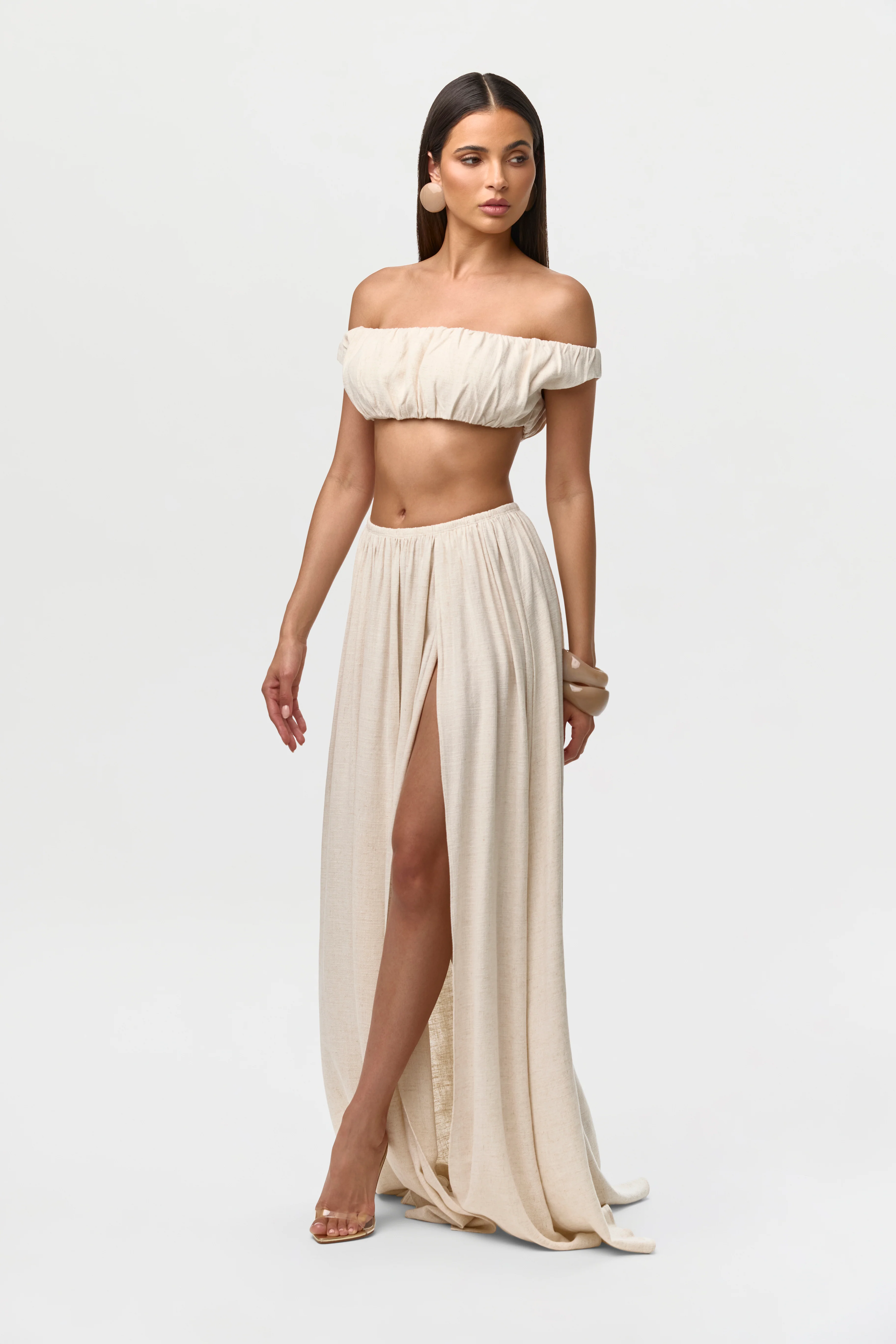 Linen Off-Shoulder Crop Top - Image 5