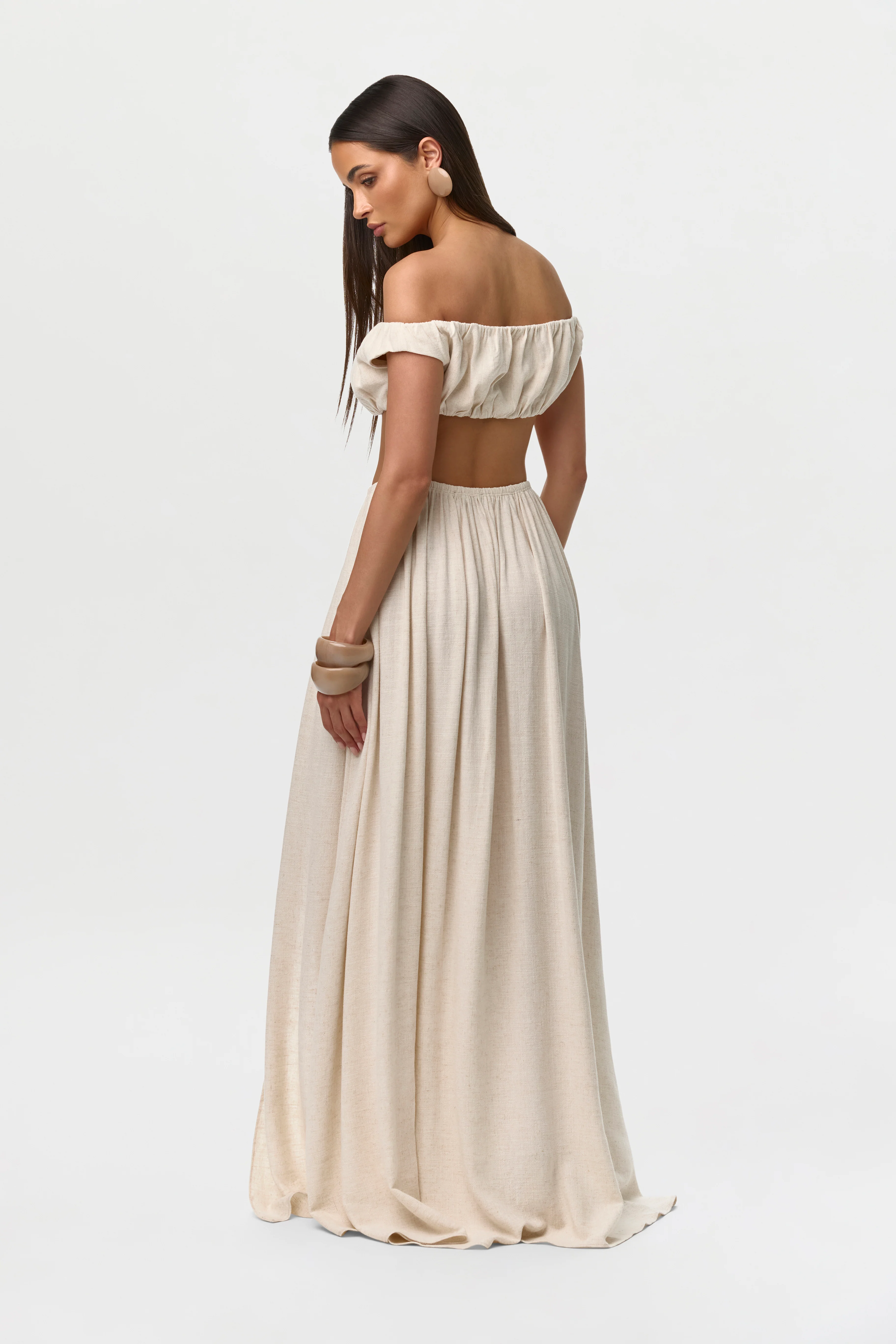 Linen Off-Shoulder Crop Top - Image 6