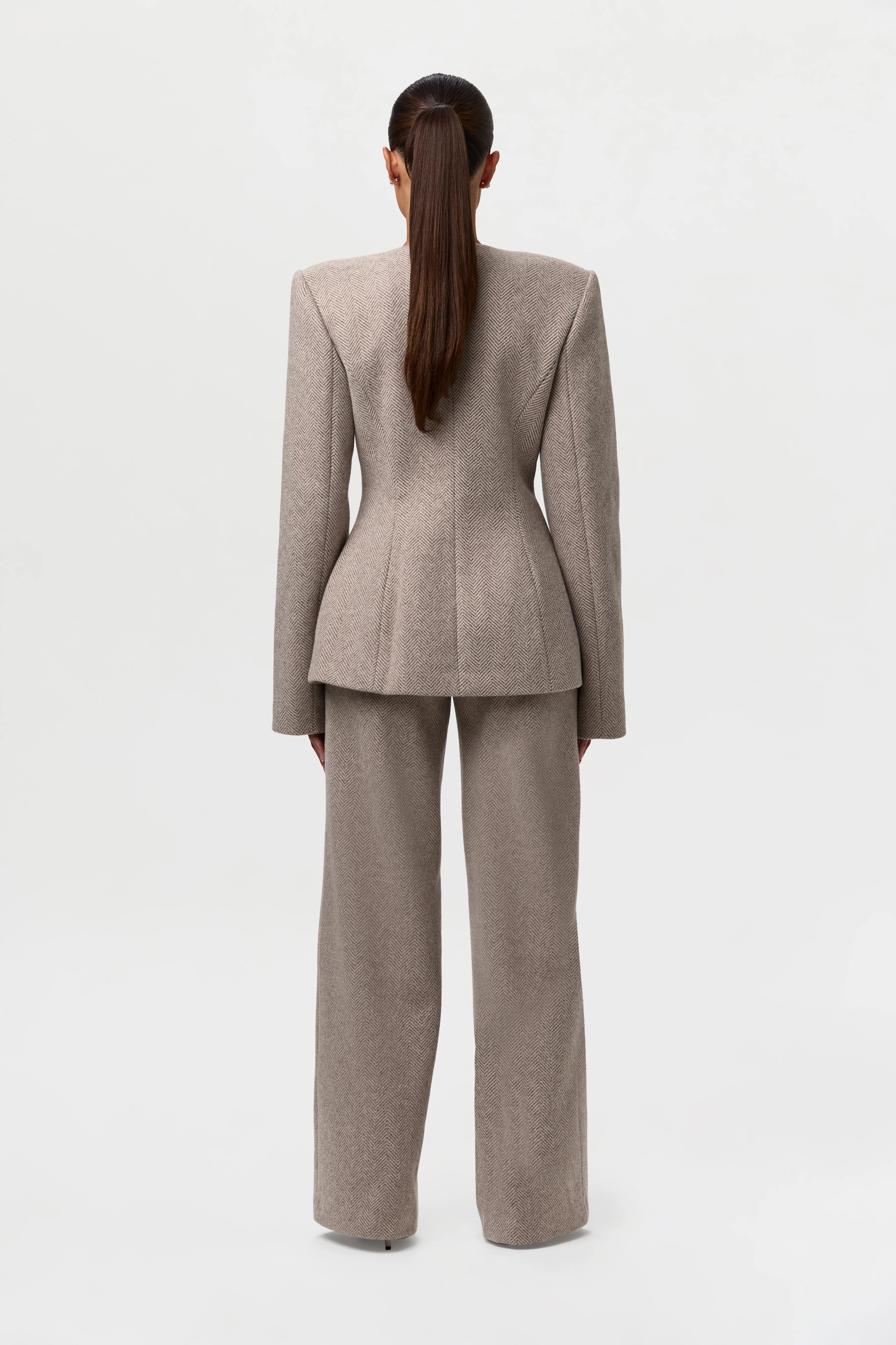 Chevron Suited Button Up Blazer - Image 5