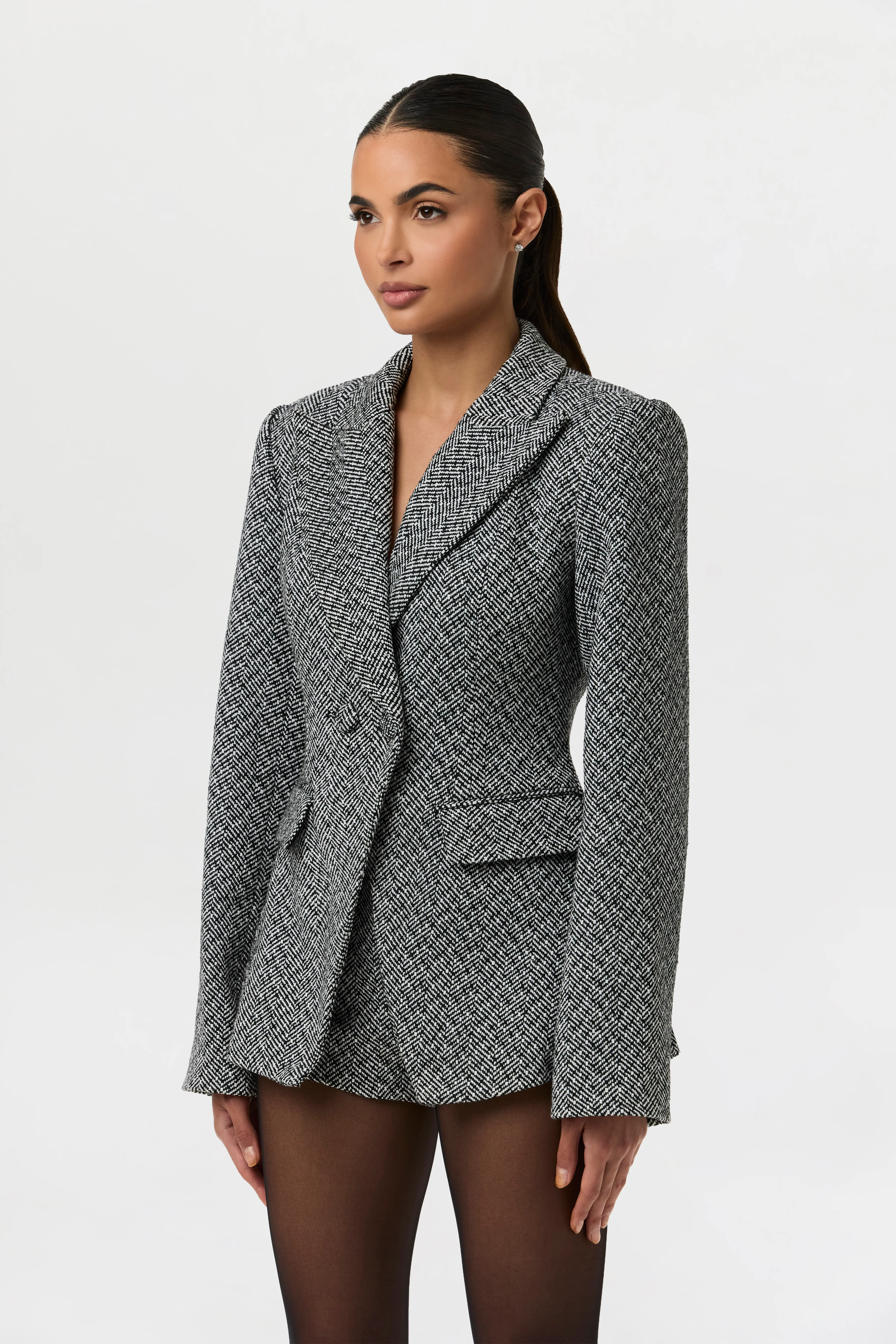 Pattern Suiting Double Breasted Blazer - Image 4