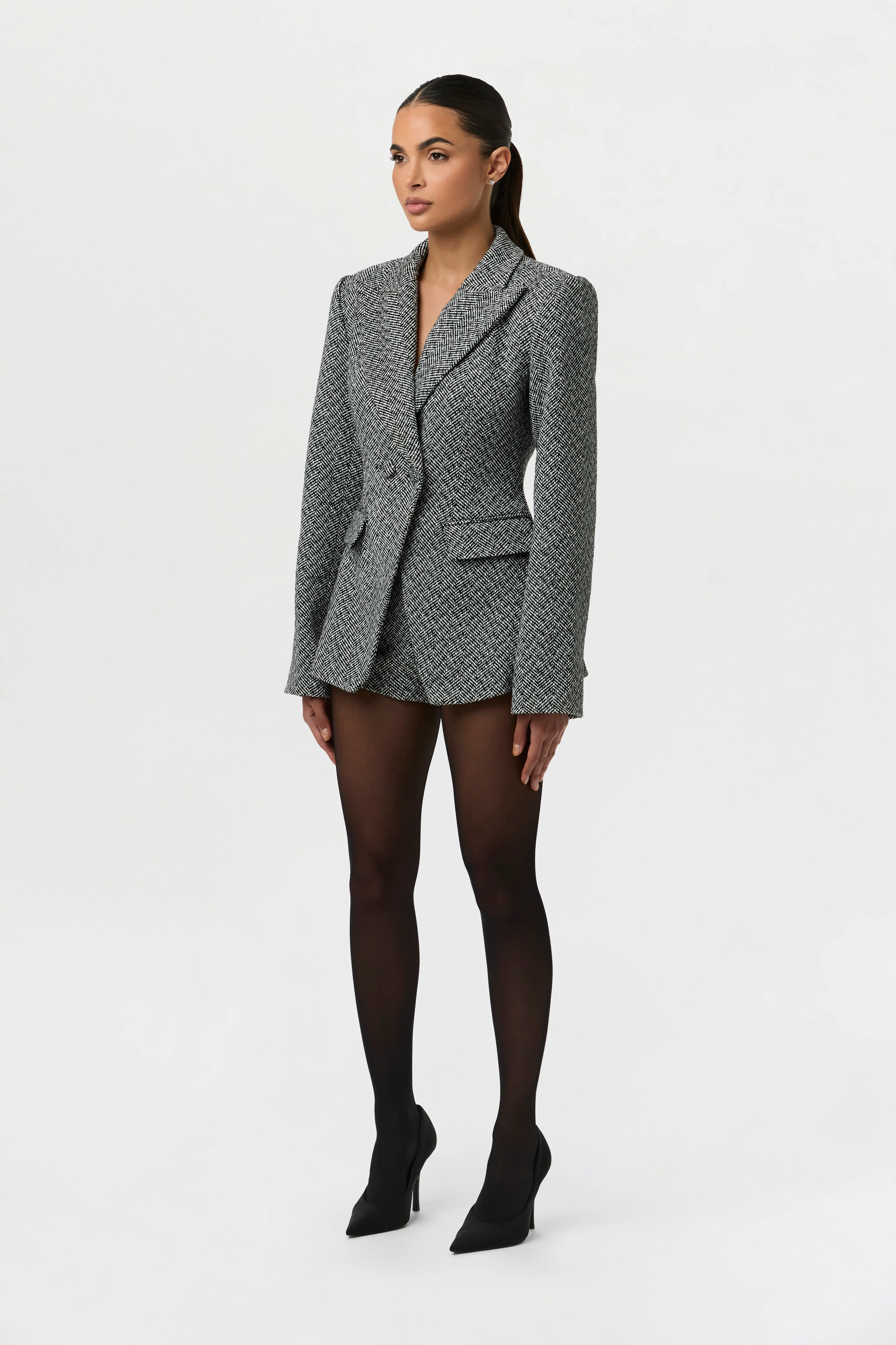 Pattern Suiting Double Breasted Blazer - Image 5