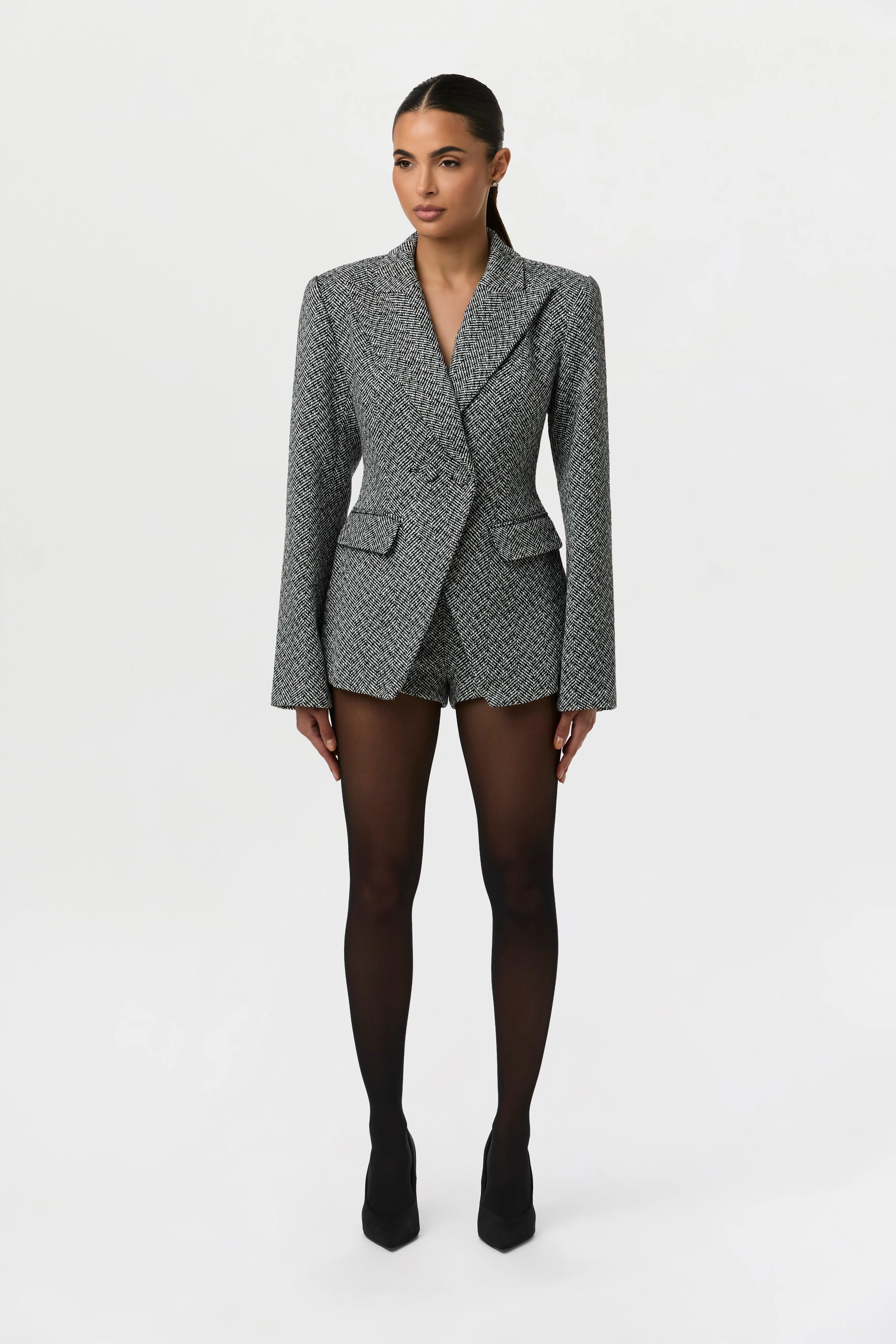 Pattern Suiting Double Breasted Blazer - Image 6