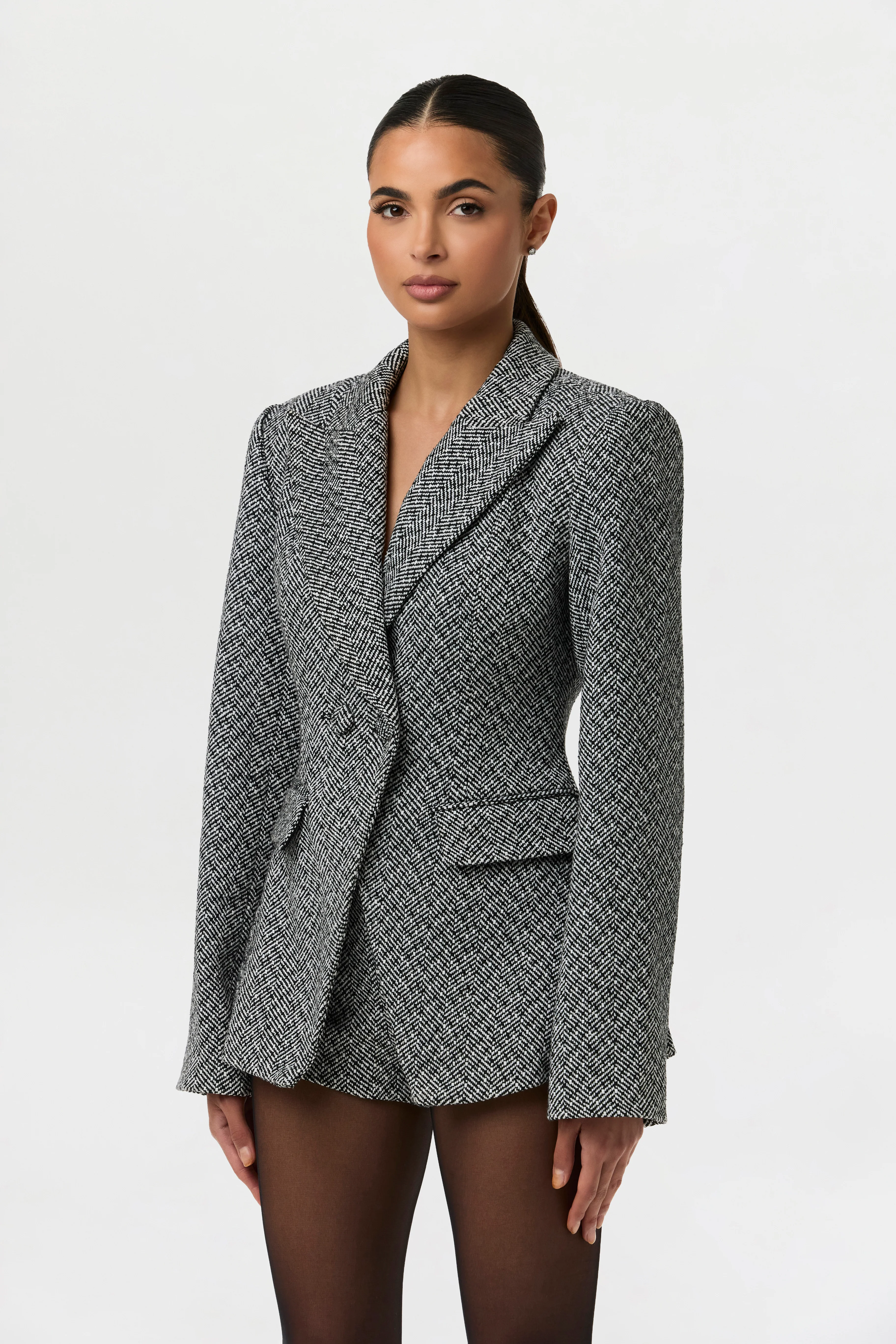 Pattern Suiting Double Breasted Blazer - Image 7