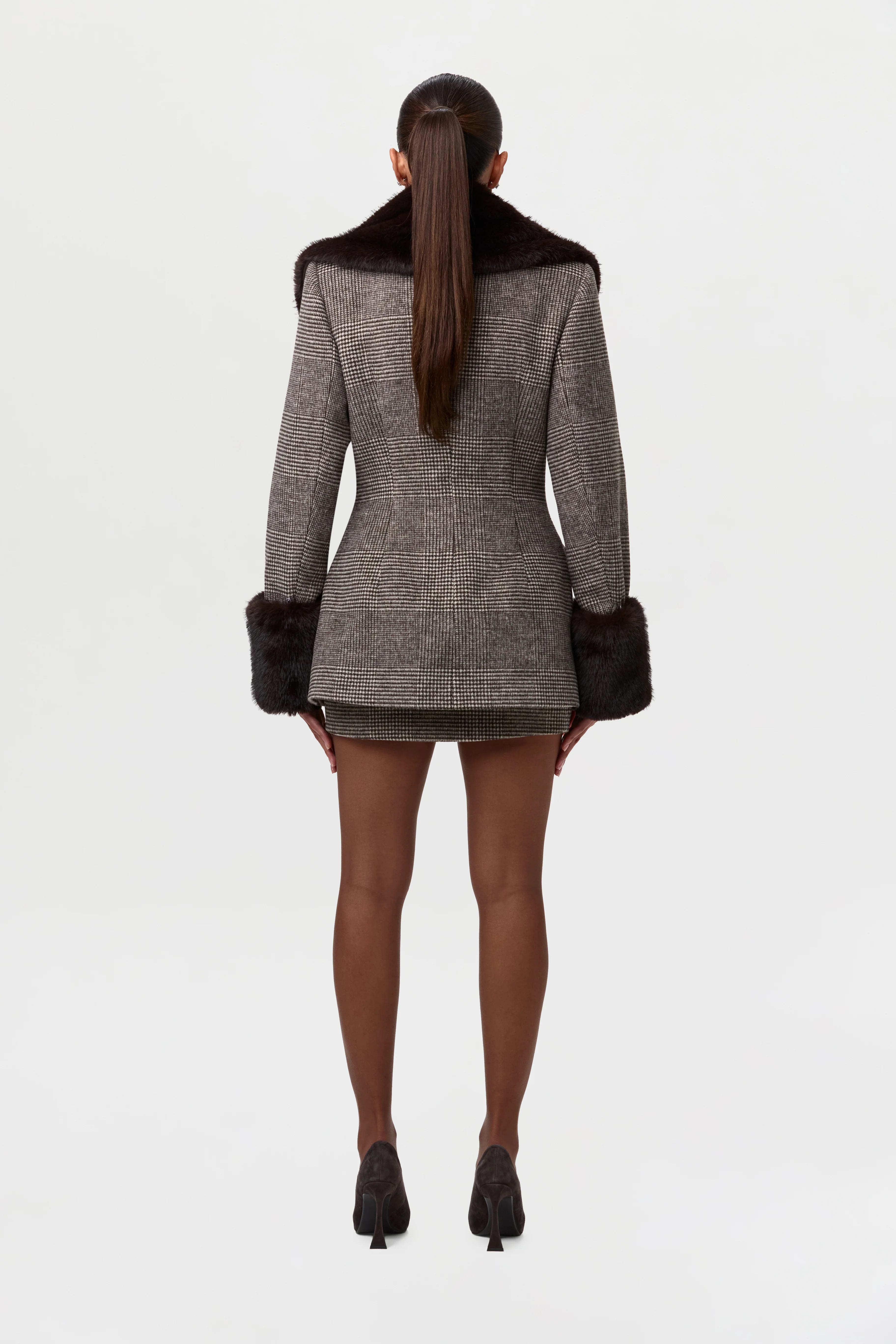 Suiting Plaid Houndstooth Mini Skirt - Image 6