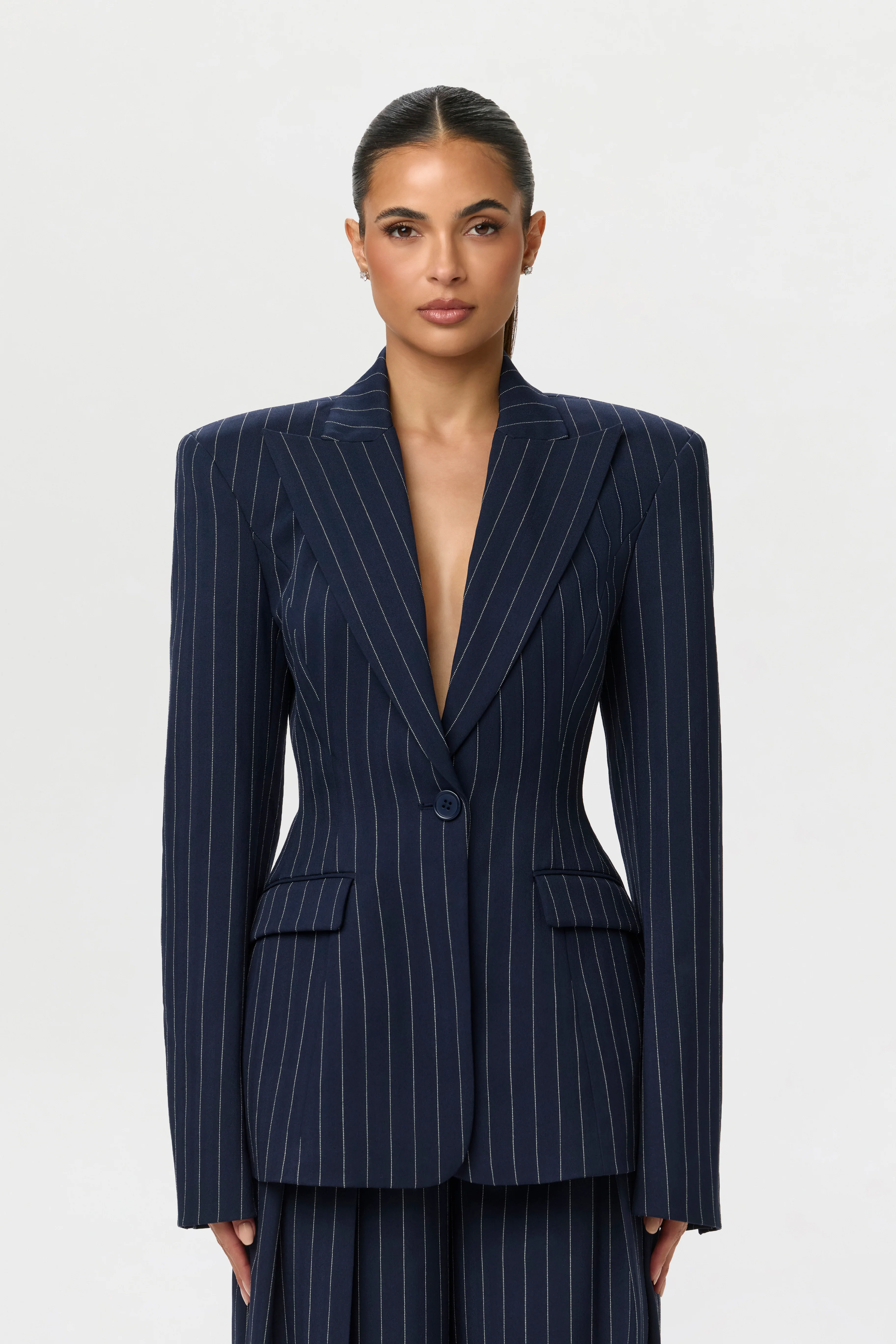 Pinstripe Suited Blazer - Image 12