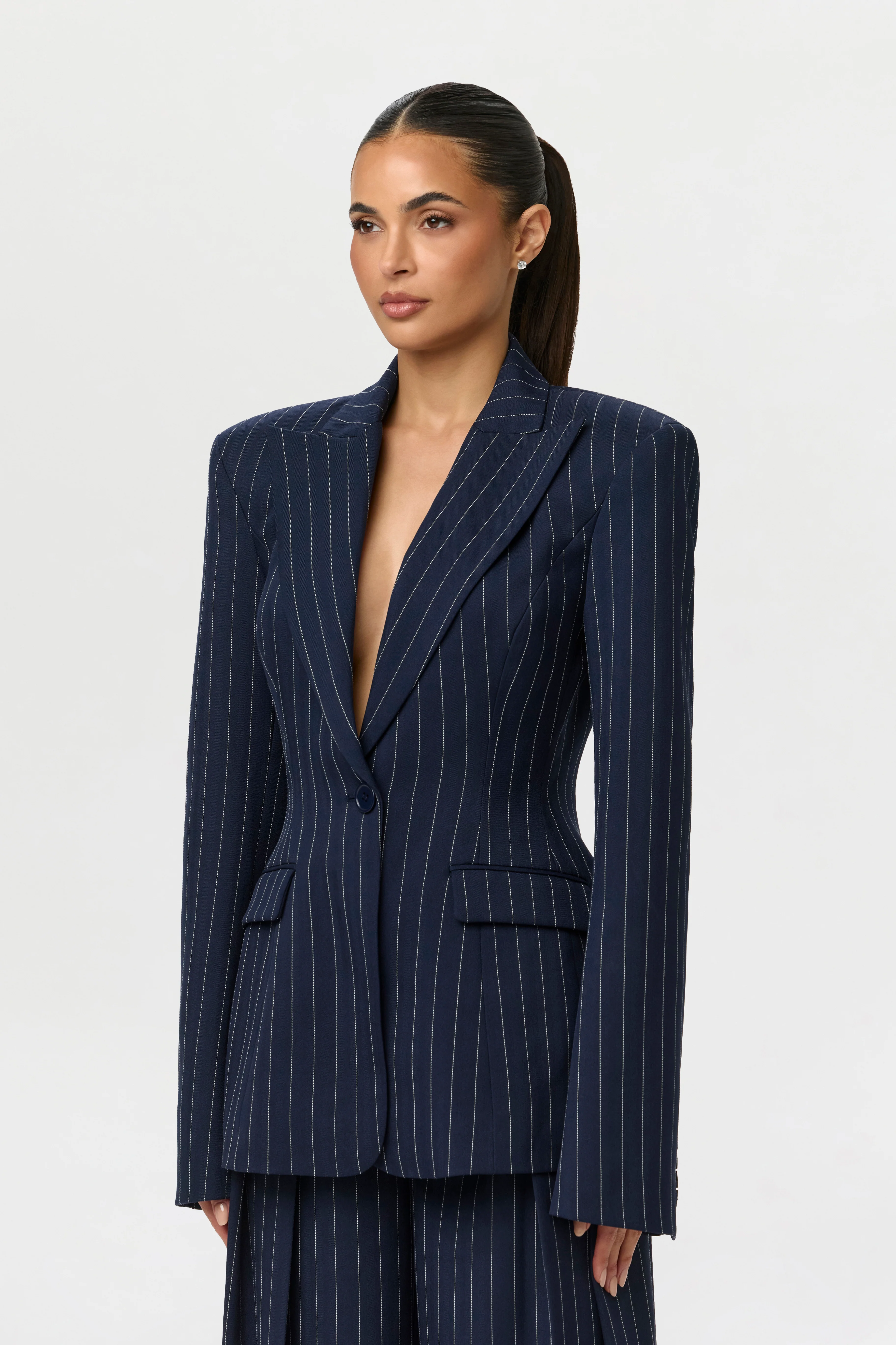 Pinstripe Suited Blazer - Image 14