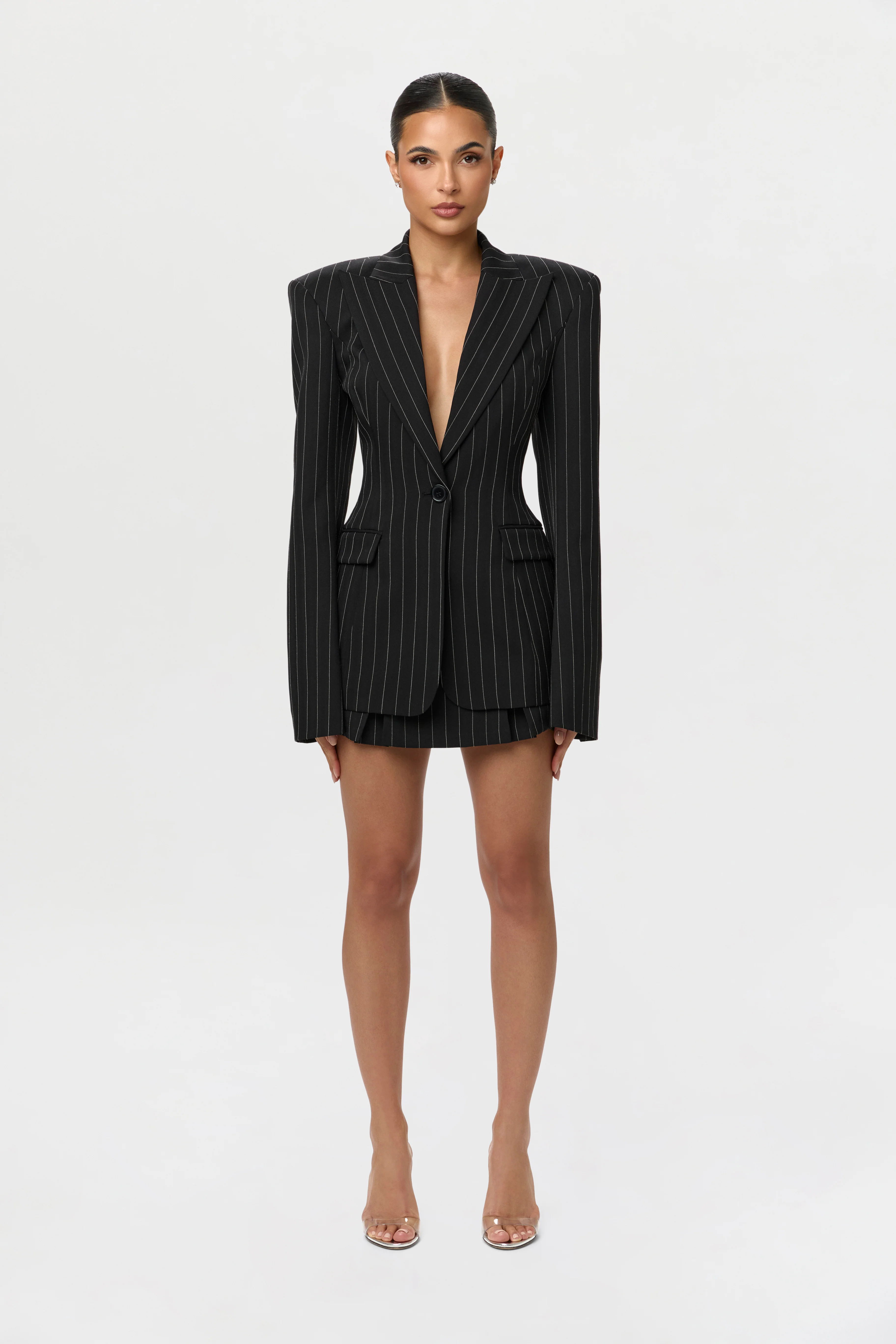 Pinstripe Suited Blazer - Image 8