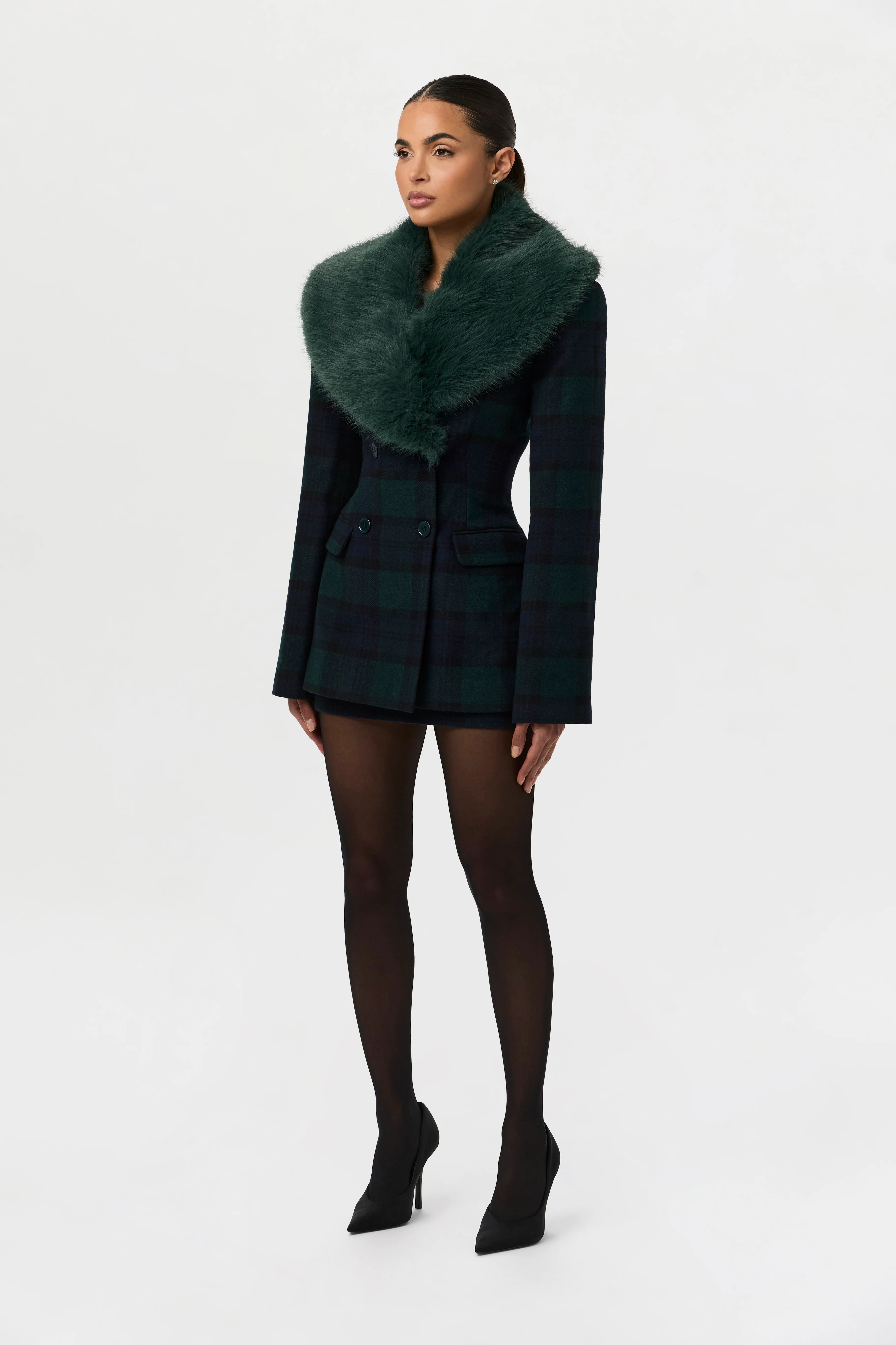 Suiting Plaid Mini Skirt - Image 3
