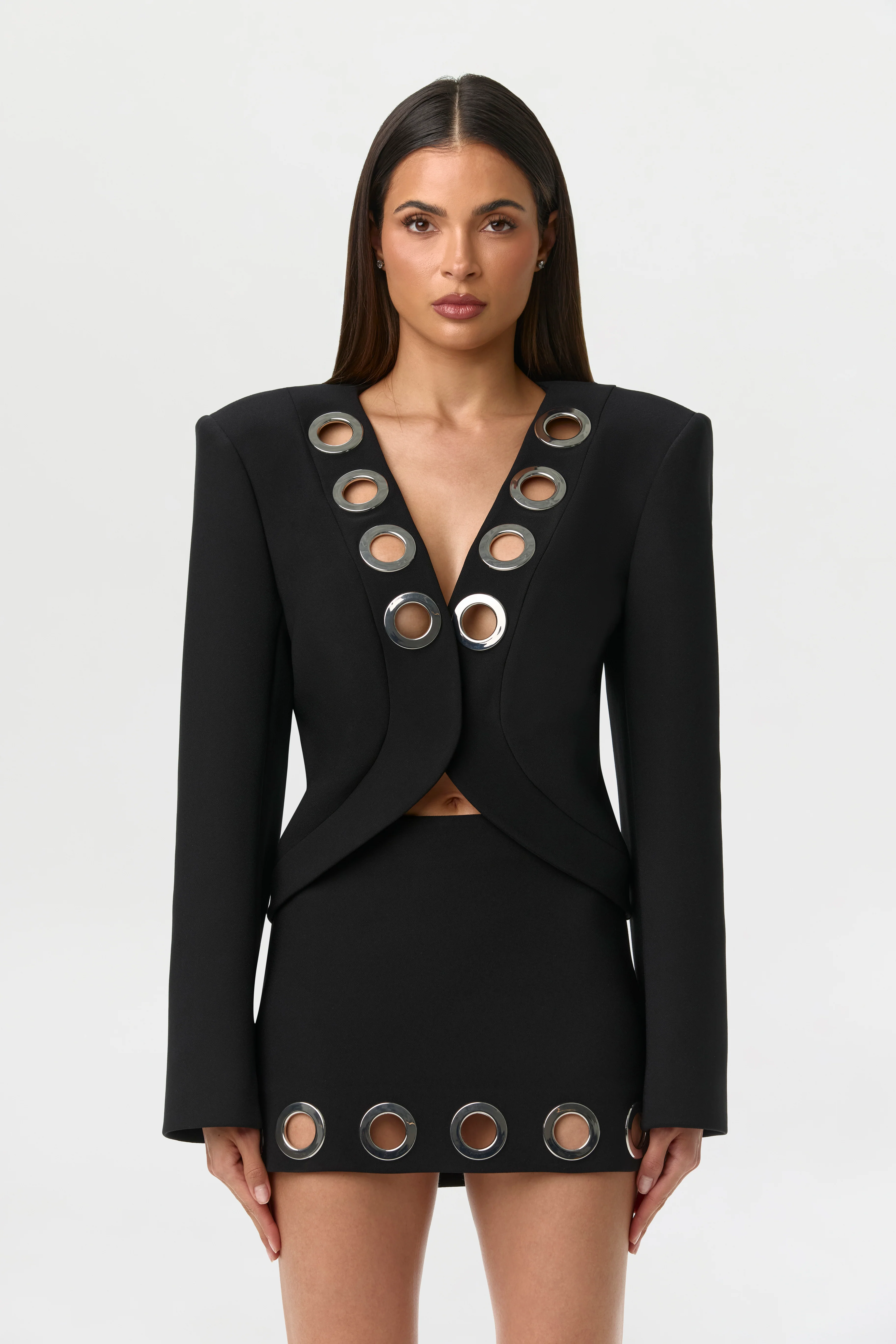Ponte Grommet Mini Skirt - Image 2