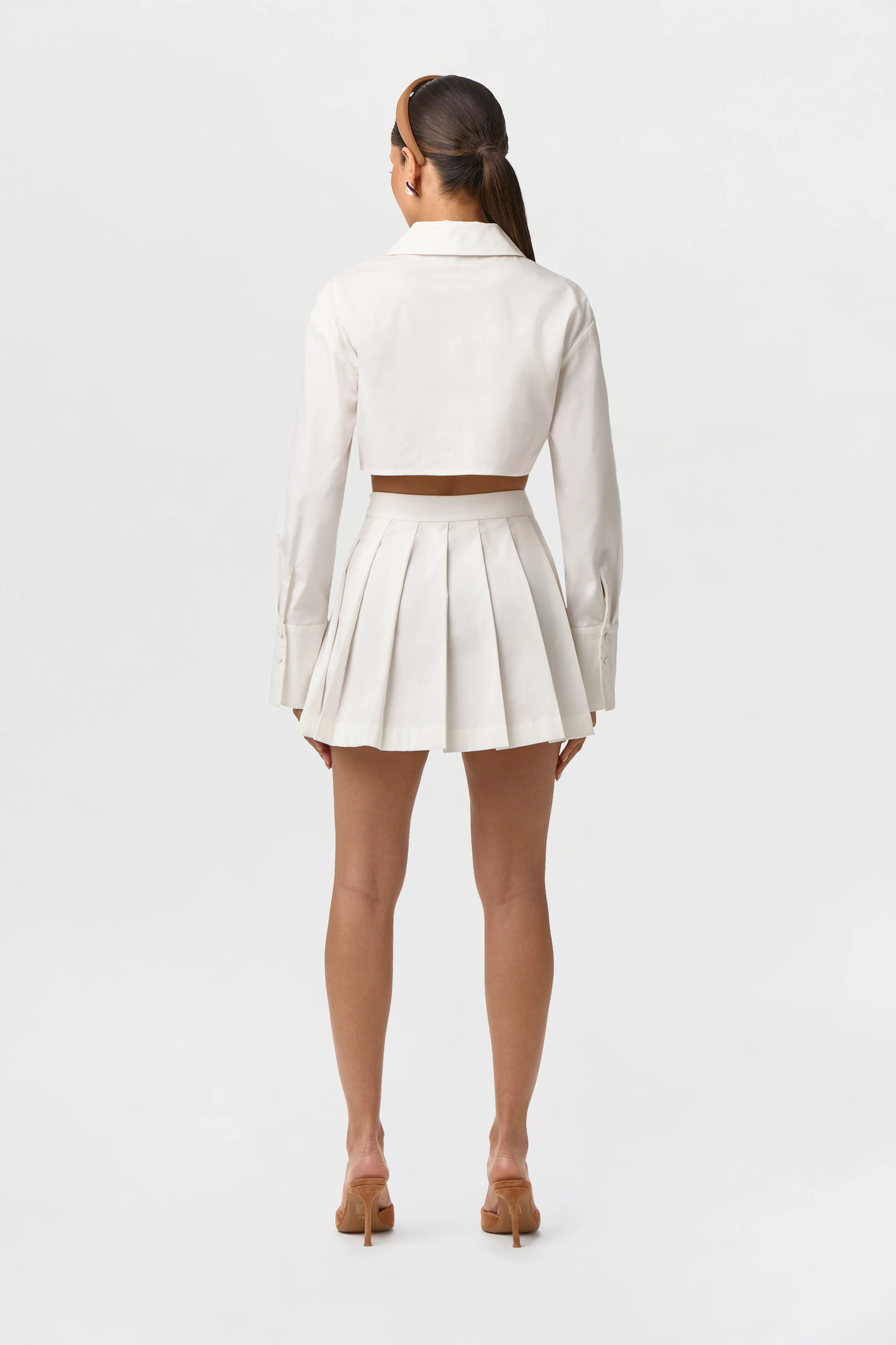 Shirting Pleated Mini Skirt - Image 7