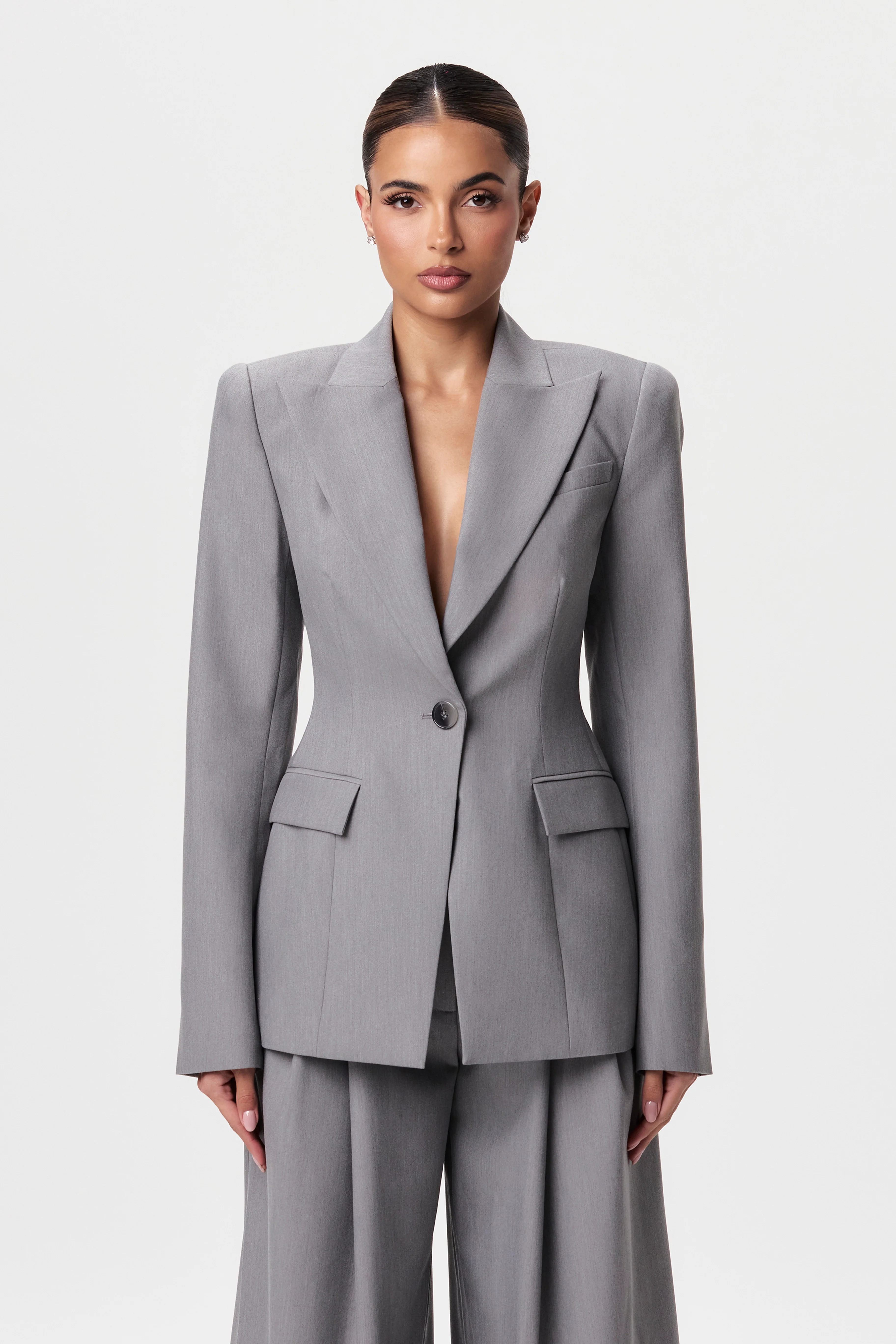 Power Shoulder Suited Blazer - Image 10