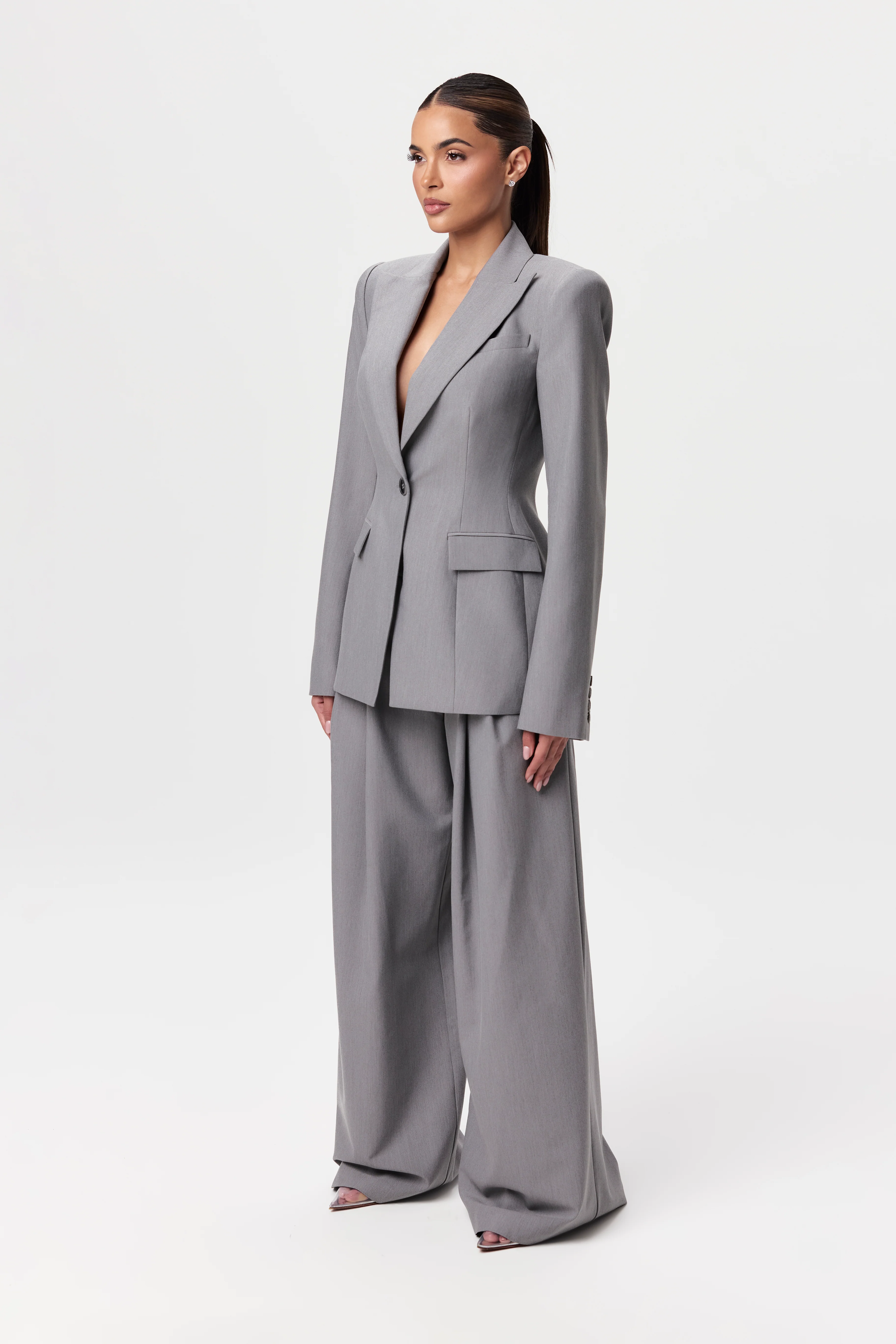 Power Shoulder Suited Blazer - Image 12