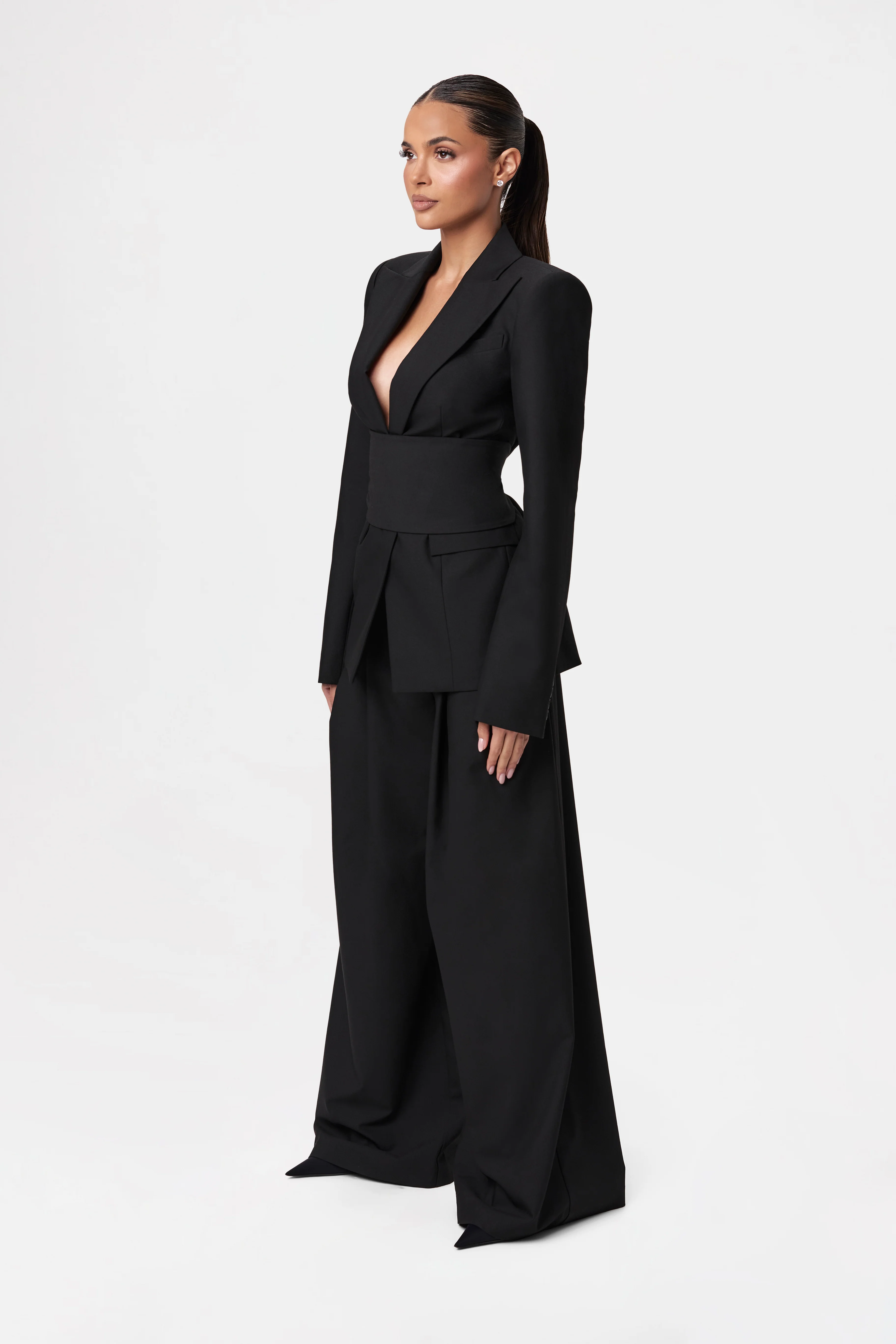 Power Shoulder Suited Blazer - Image 3