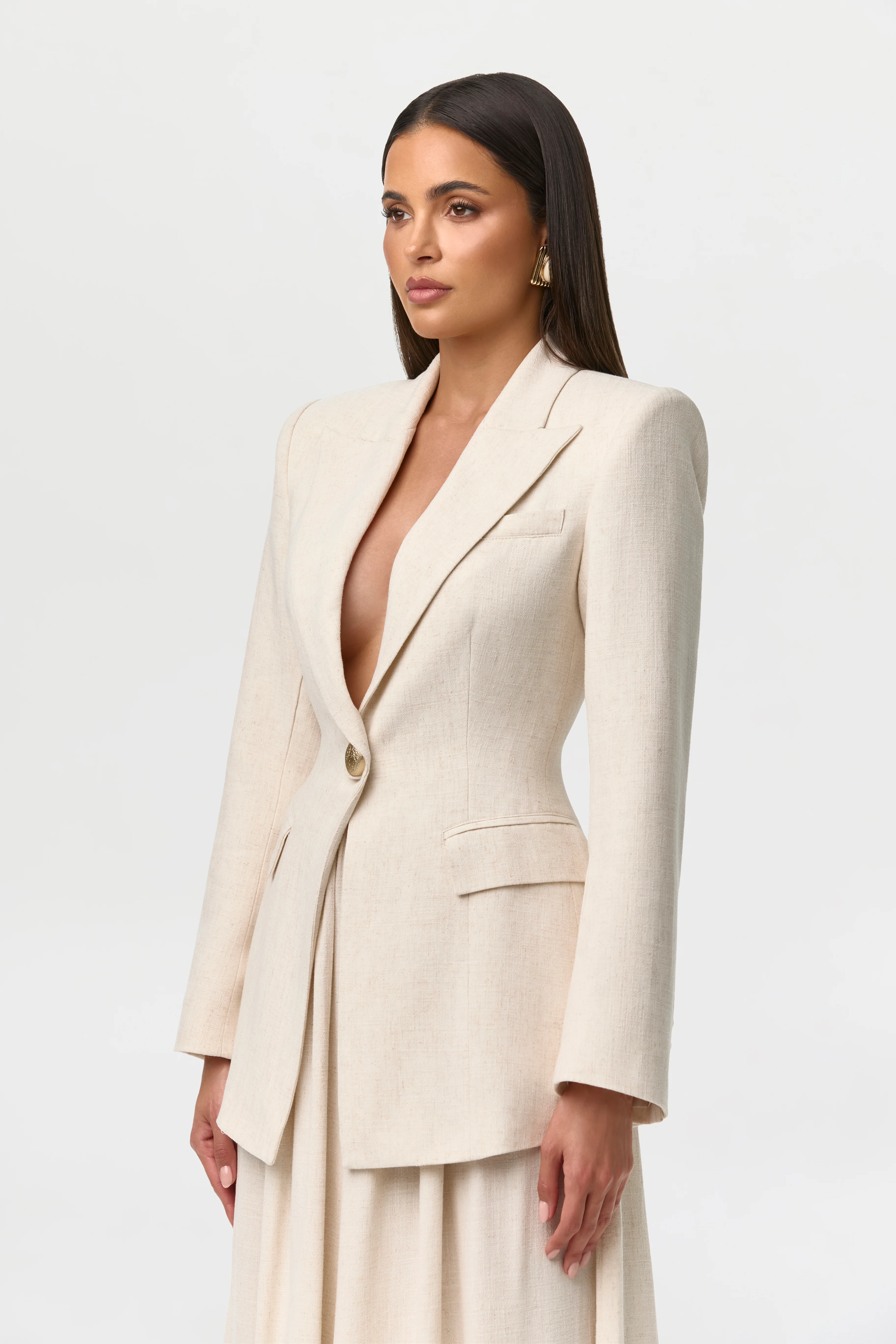 Linen Sculpt Suited Blazer - Image 2
