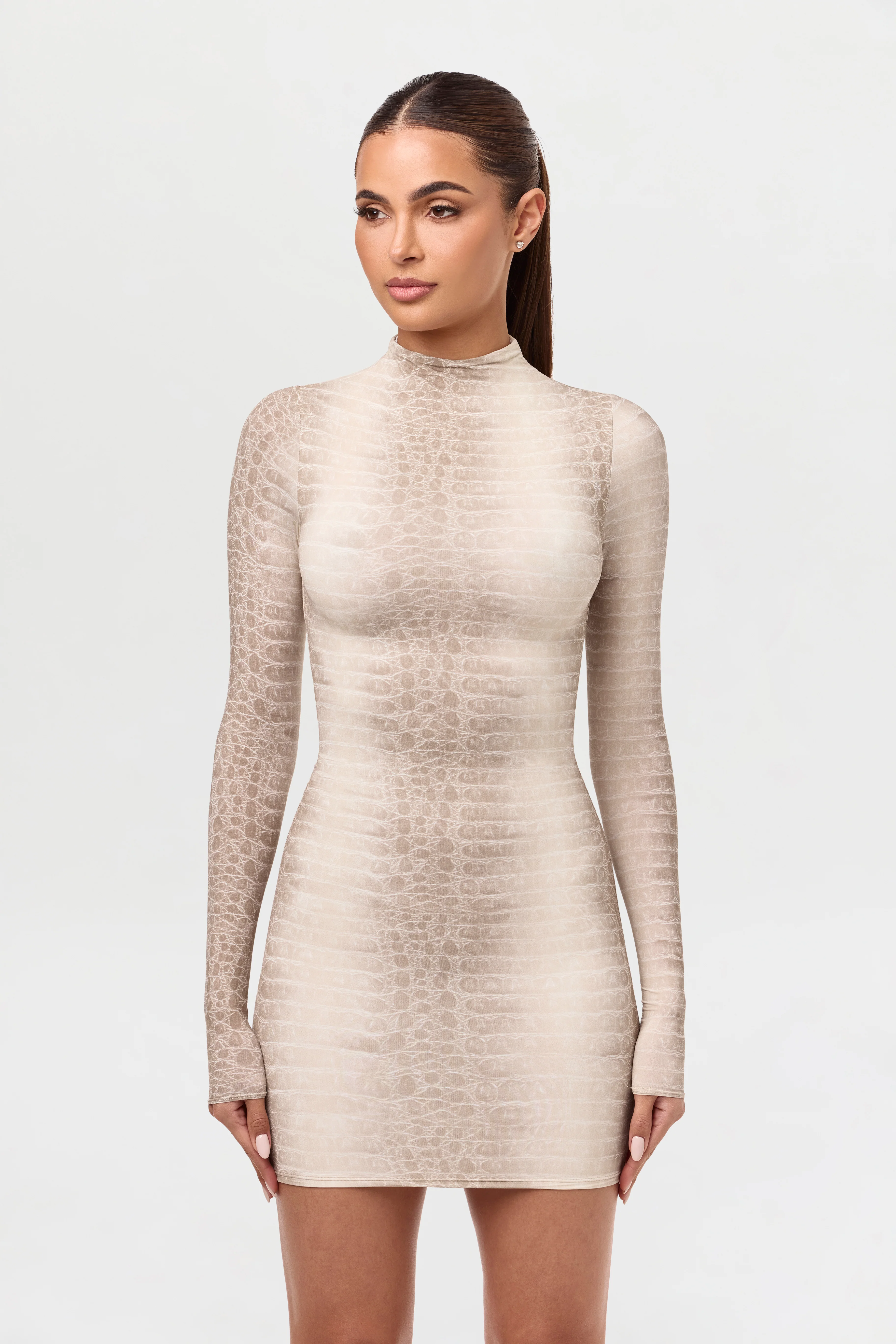 Naked Print Mini Dress - Image 52