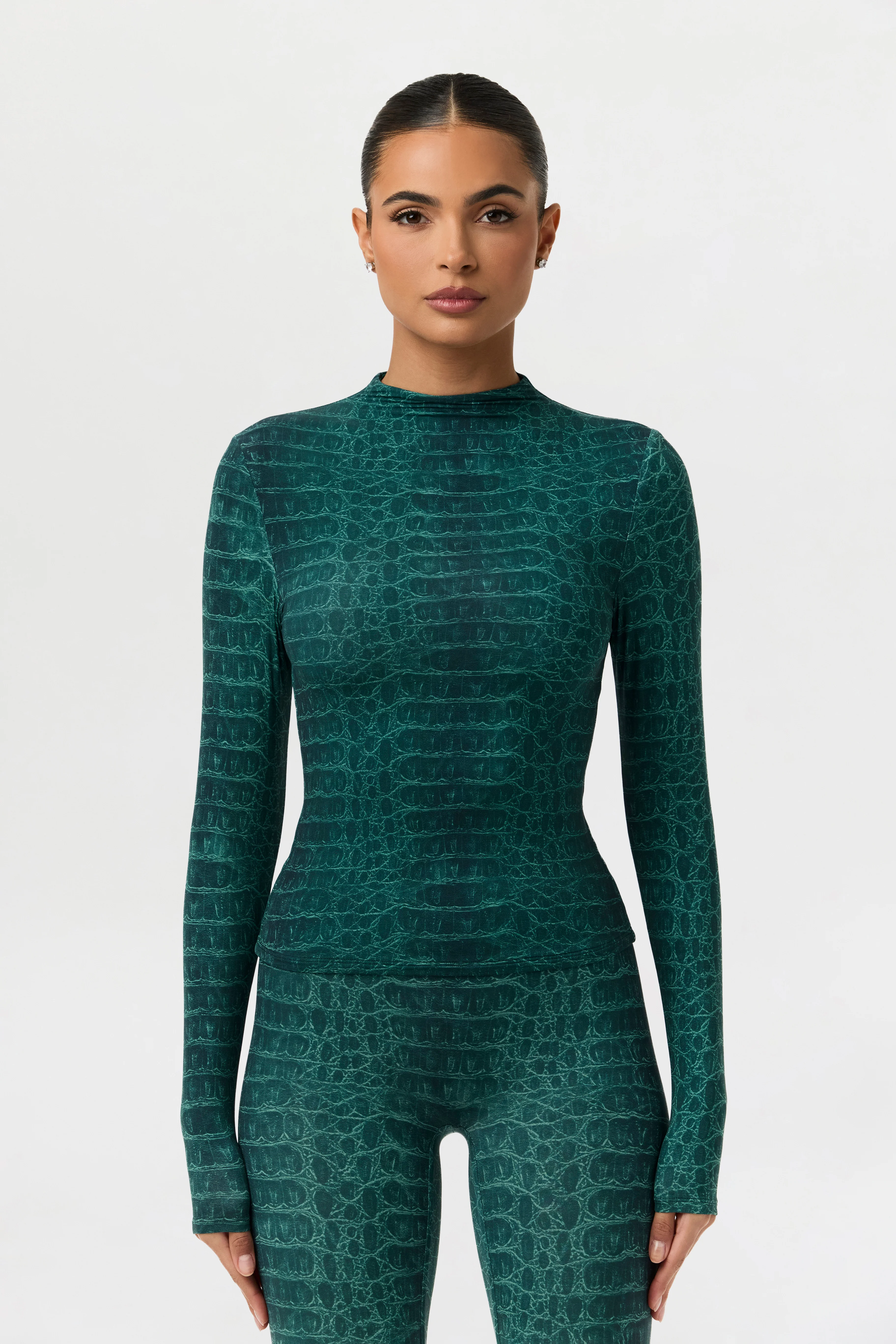 Naked Print Mock Neck Top - Image 10