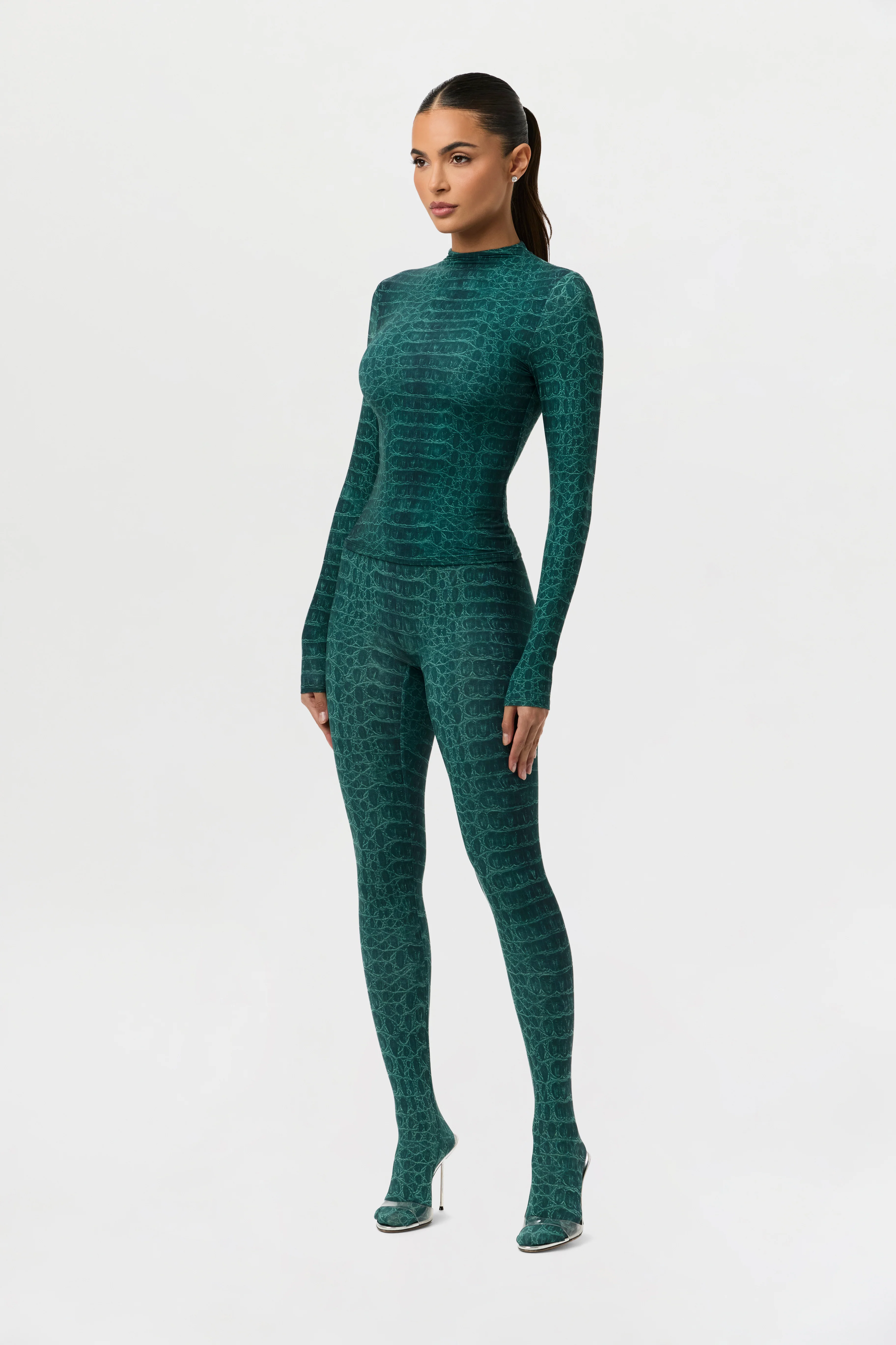 Naked Print Mock Neck Top - Image 11