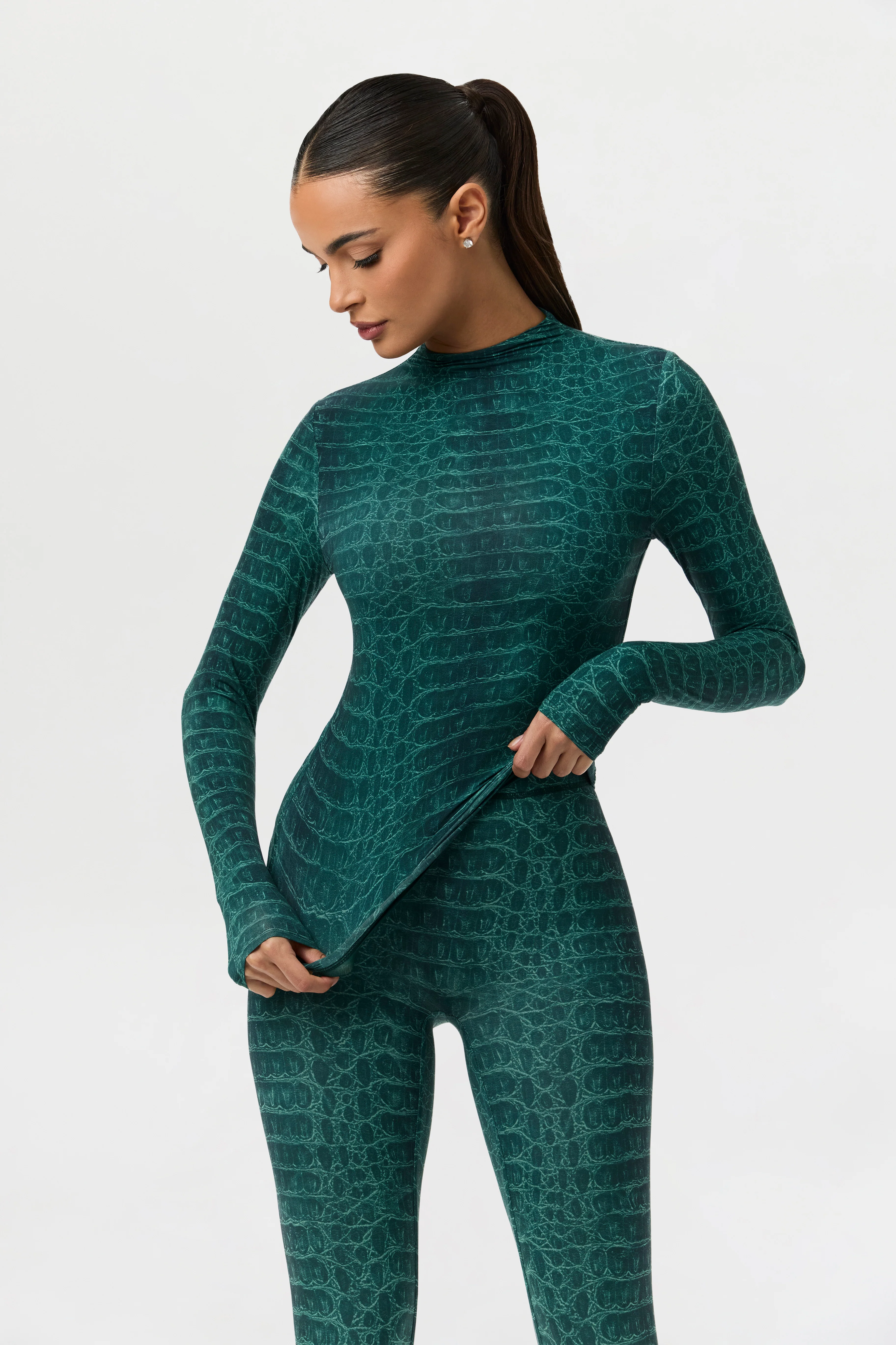 Naked Print Mock Neck Top - Image 14