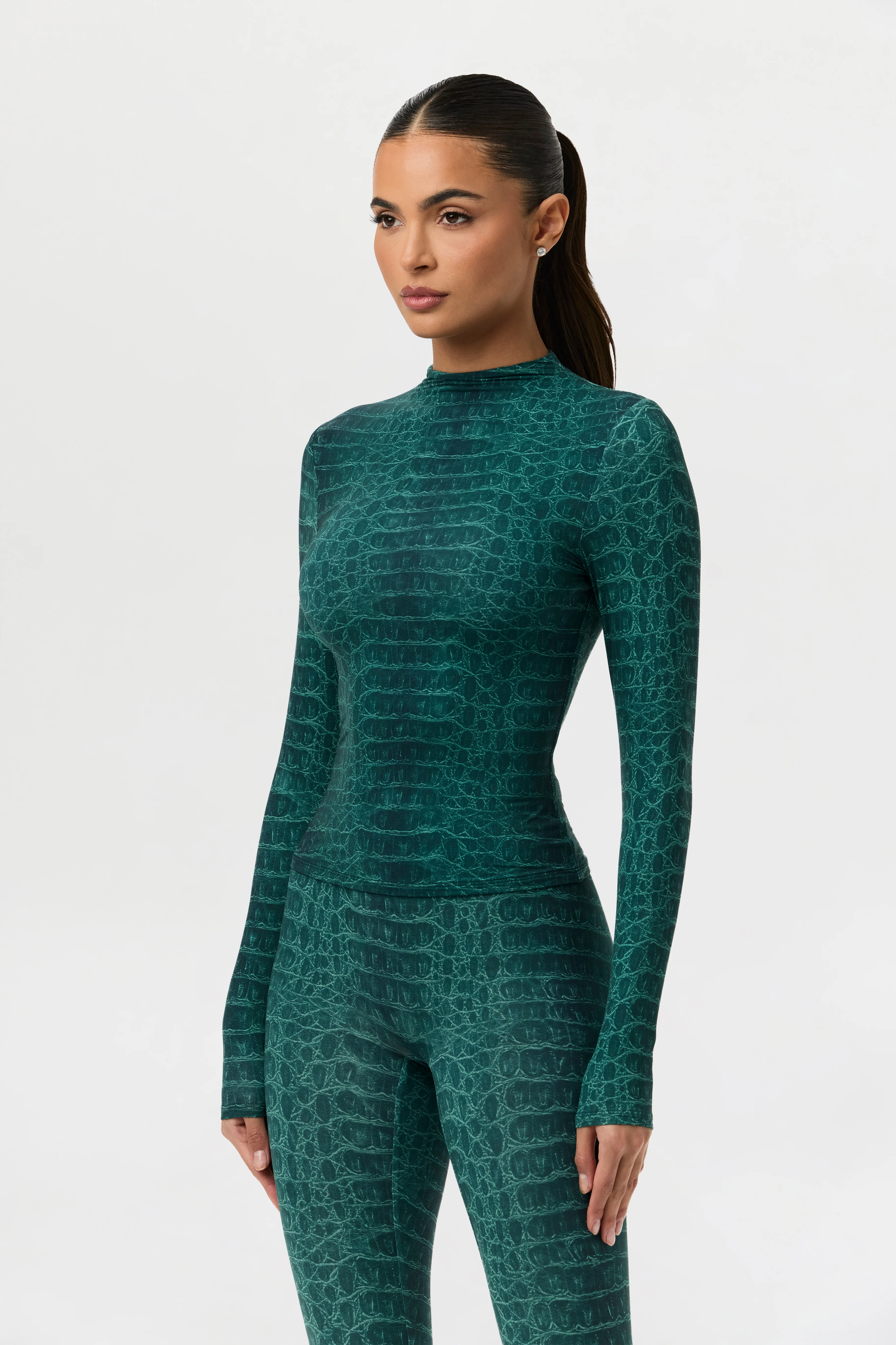 Naked Print Mock Neck Top - Image 15