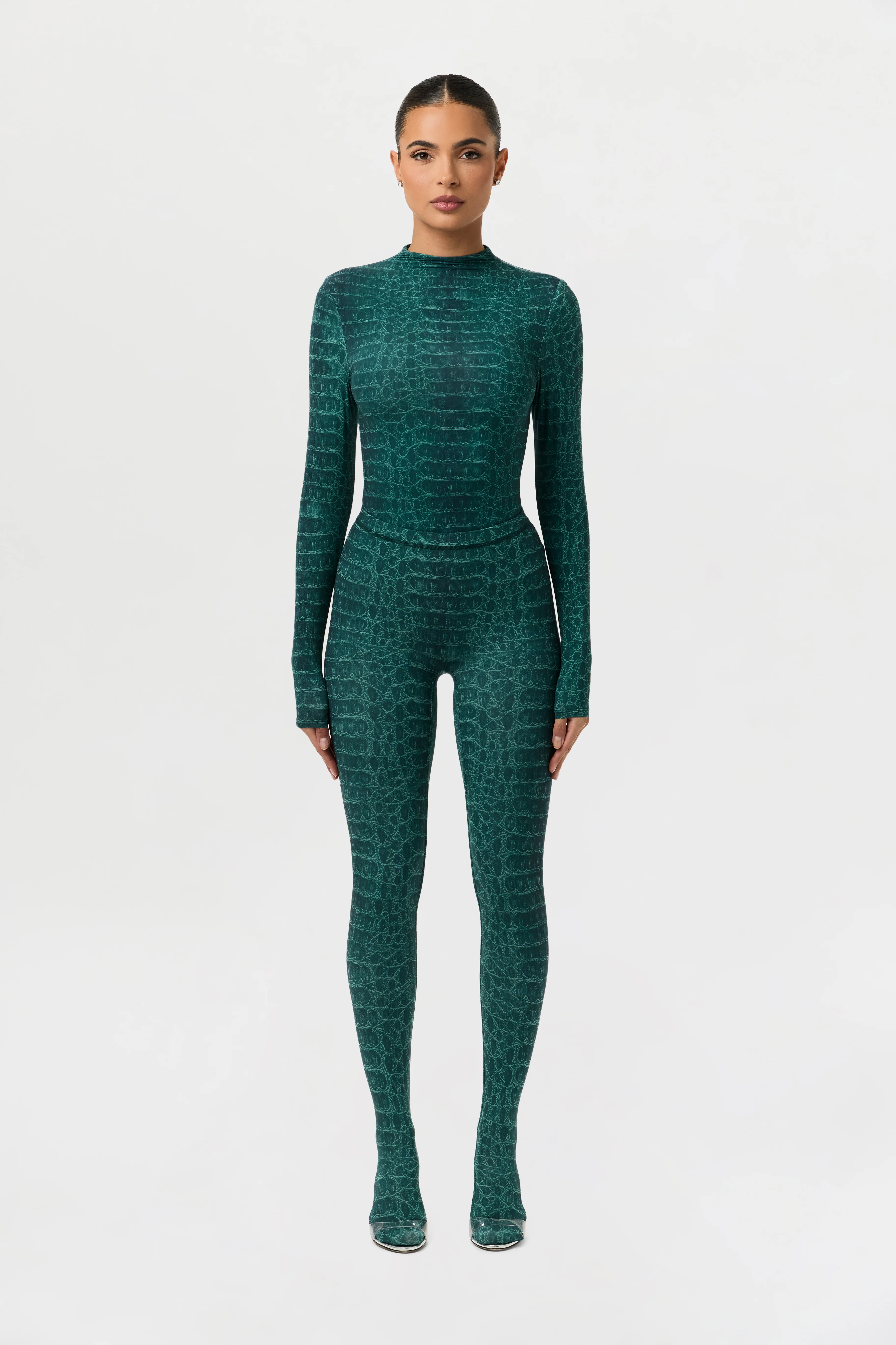 Naked Print Mock Neck Top - Image 17