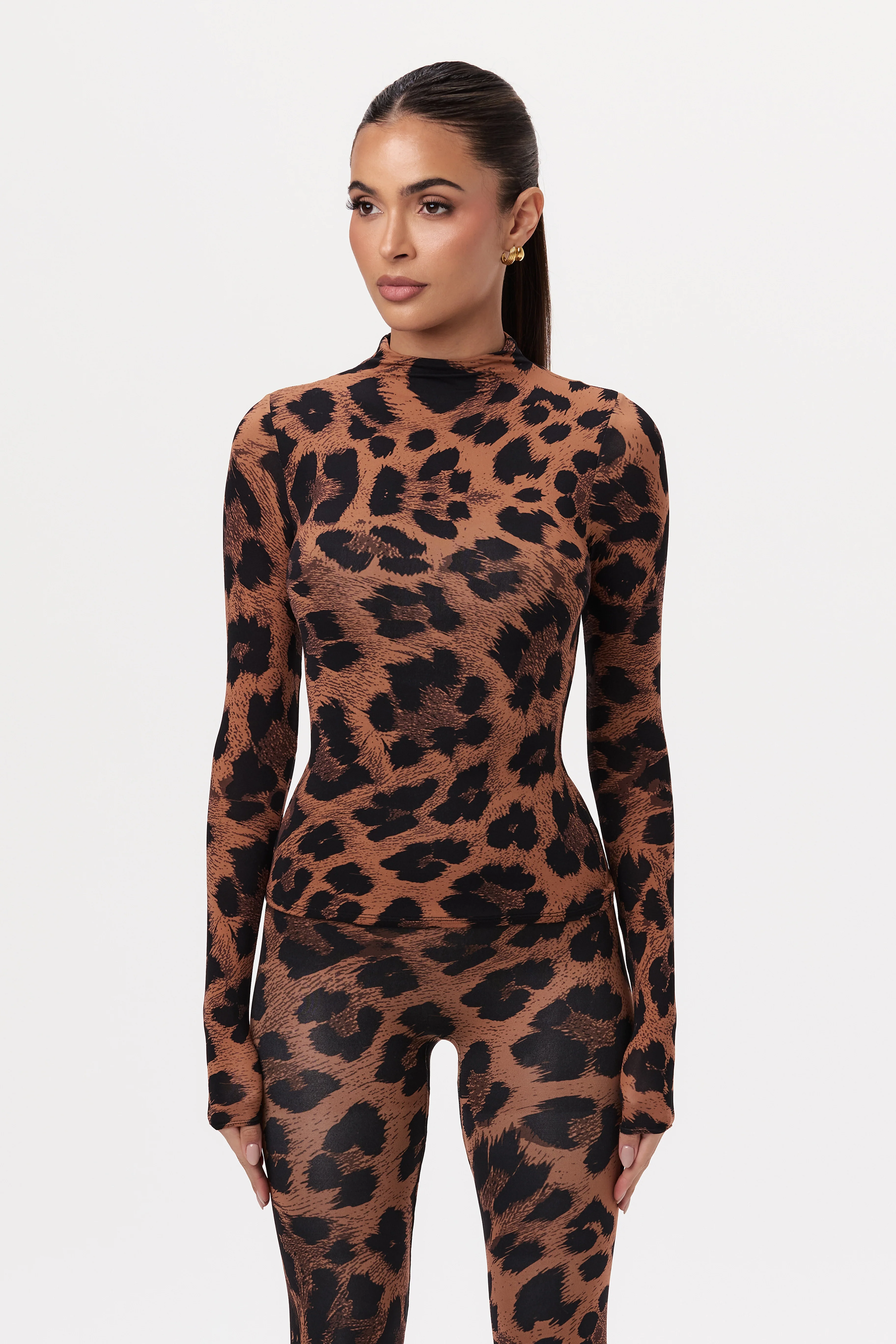 Naked Print Mock Neck Top - Image 29