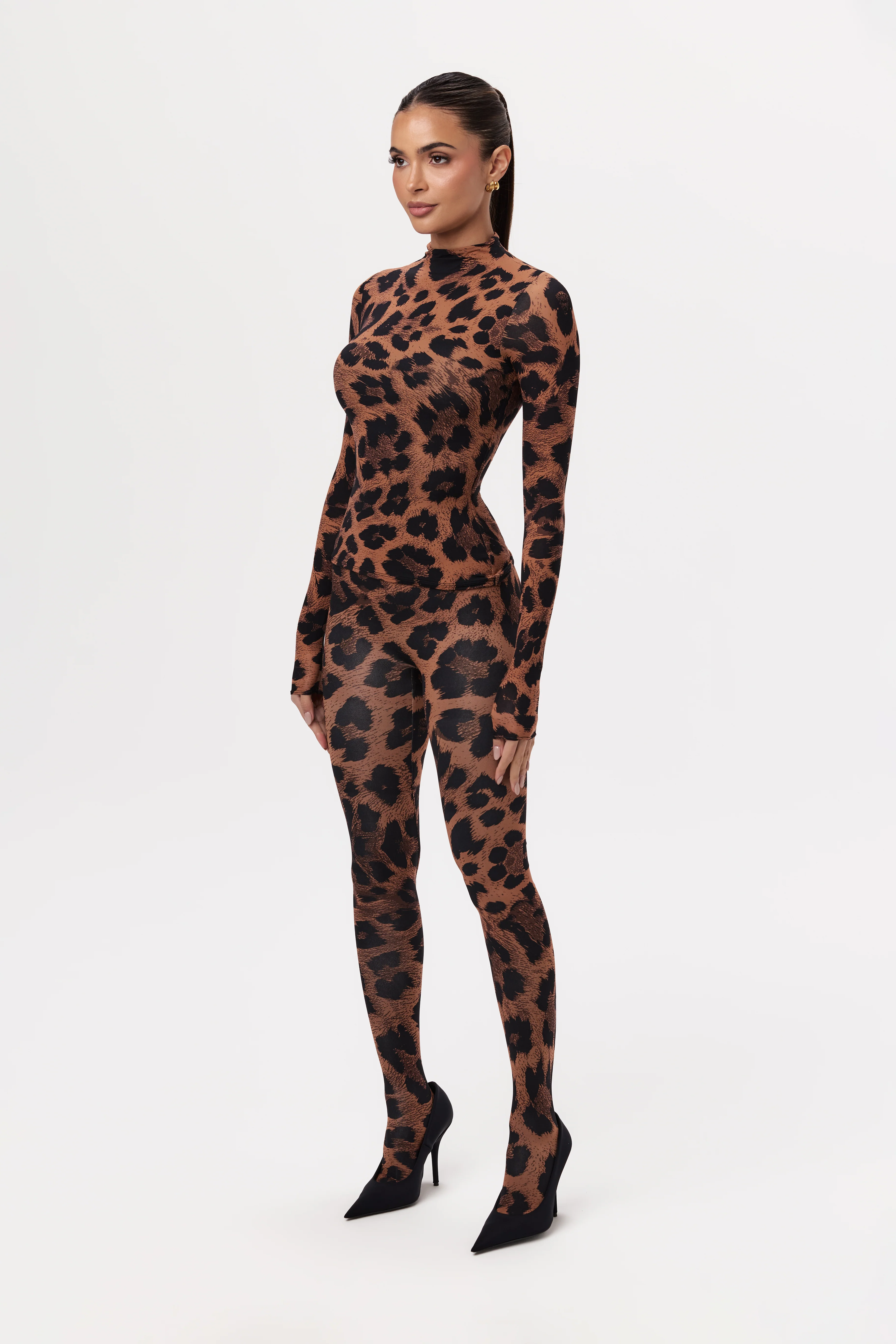 Naked Print Mock Neck Top - Image 31