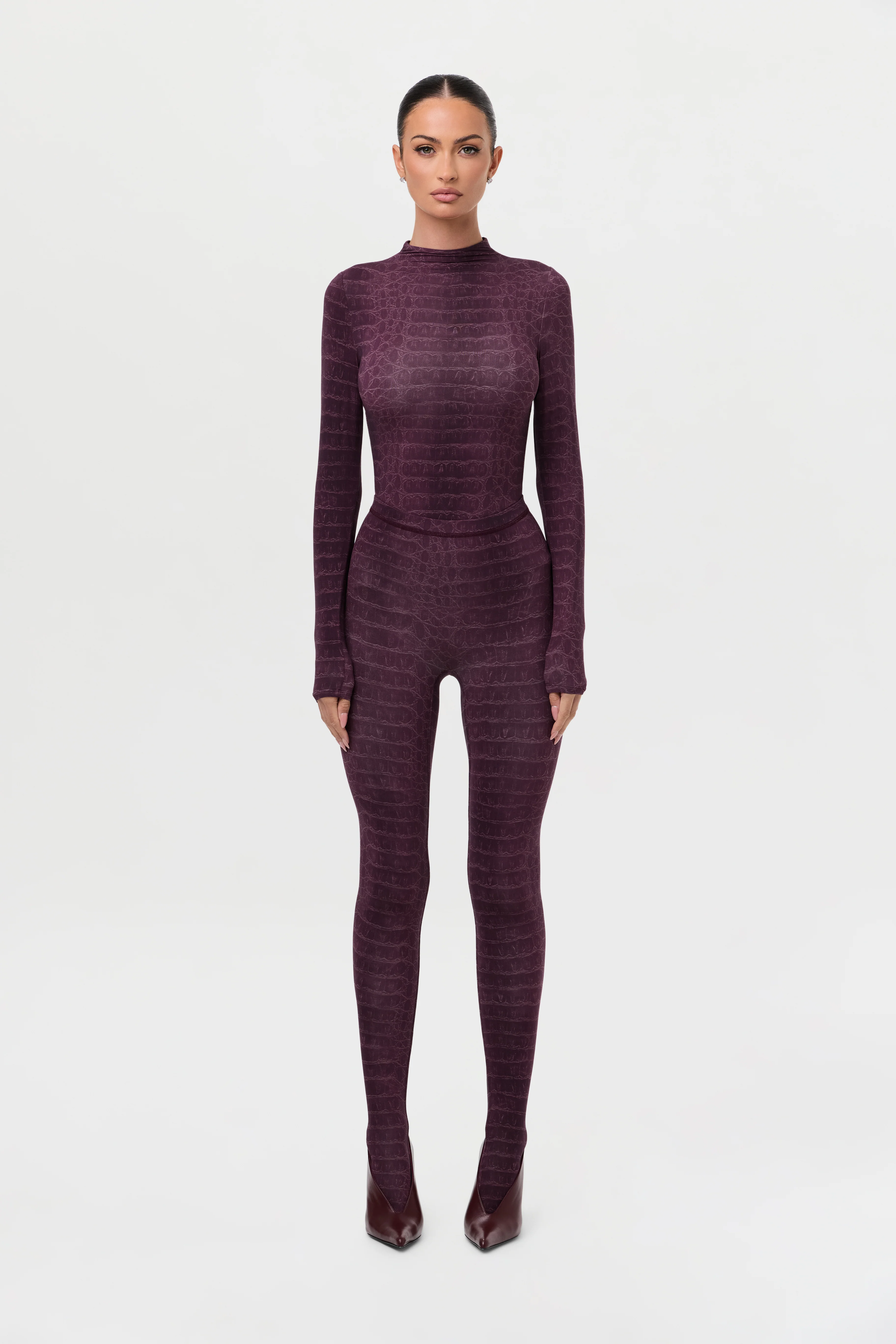 Naked Print Mock Neck Top - Image 41