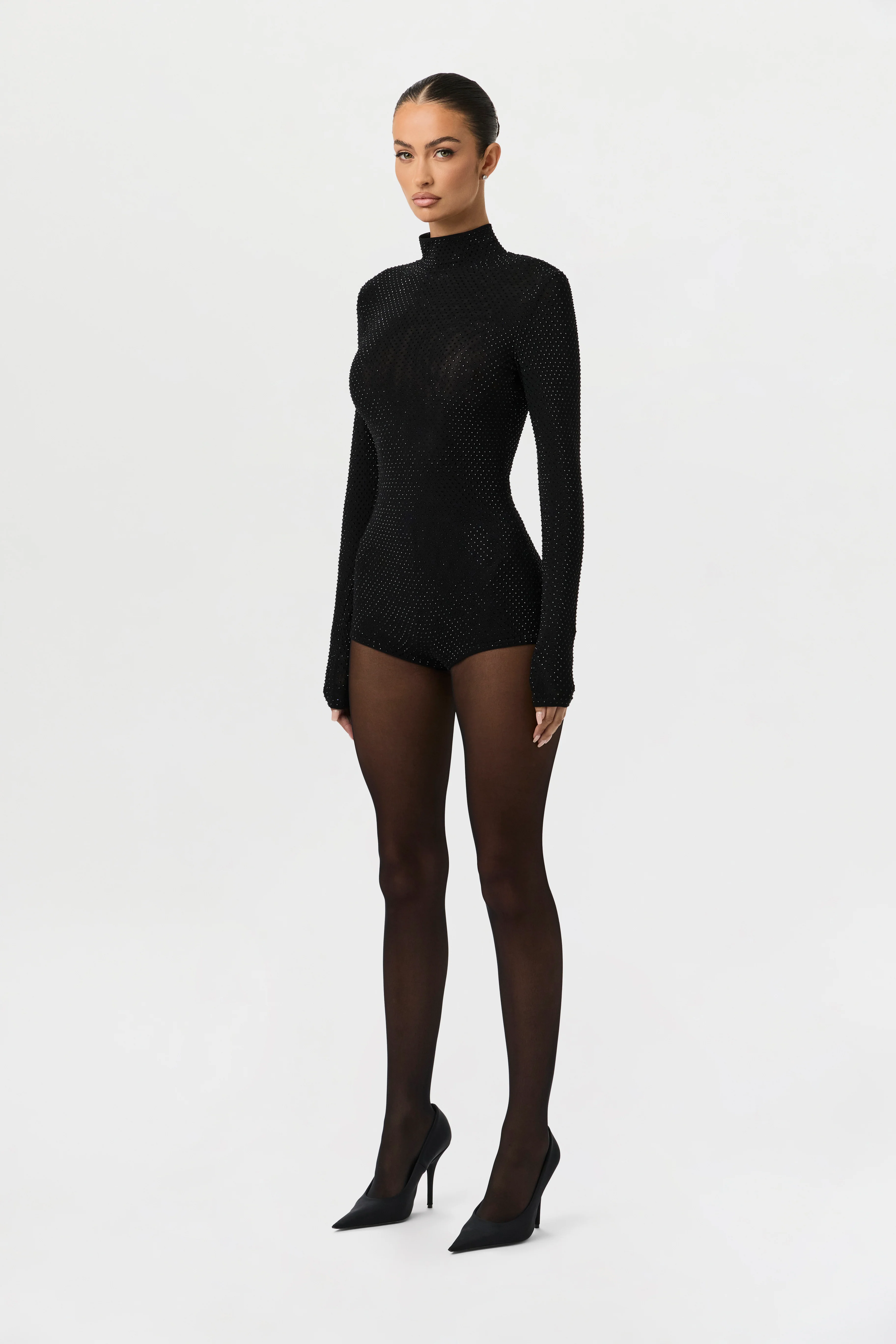 Crystal Turtleneck Romper - Image 5
