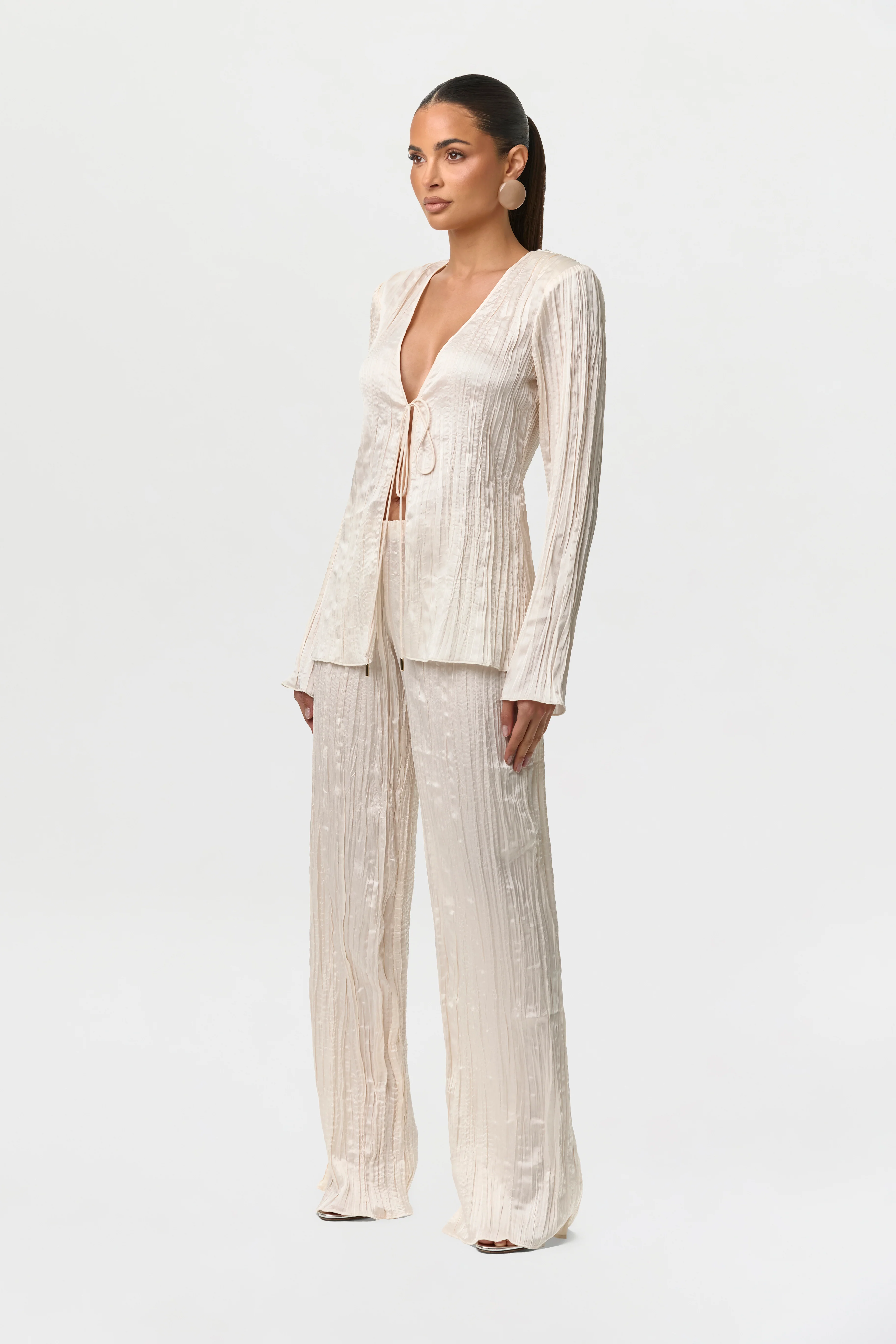 Satin Plissé Pant - Image 3