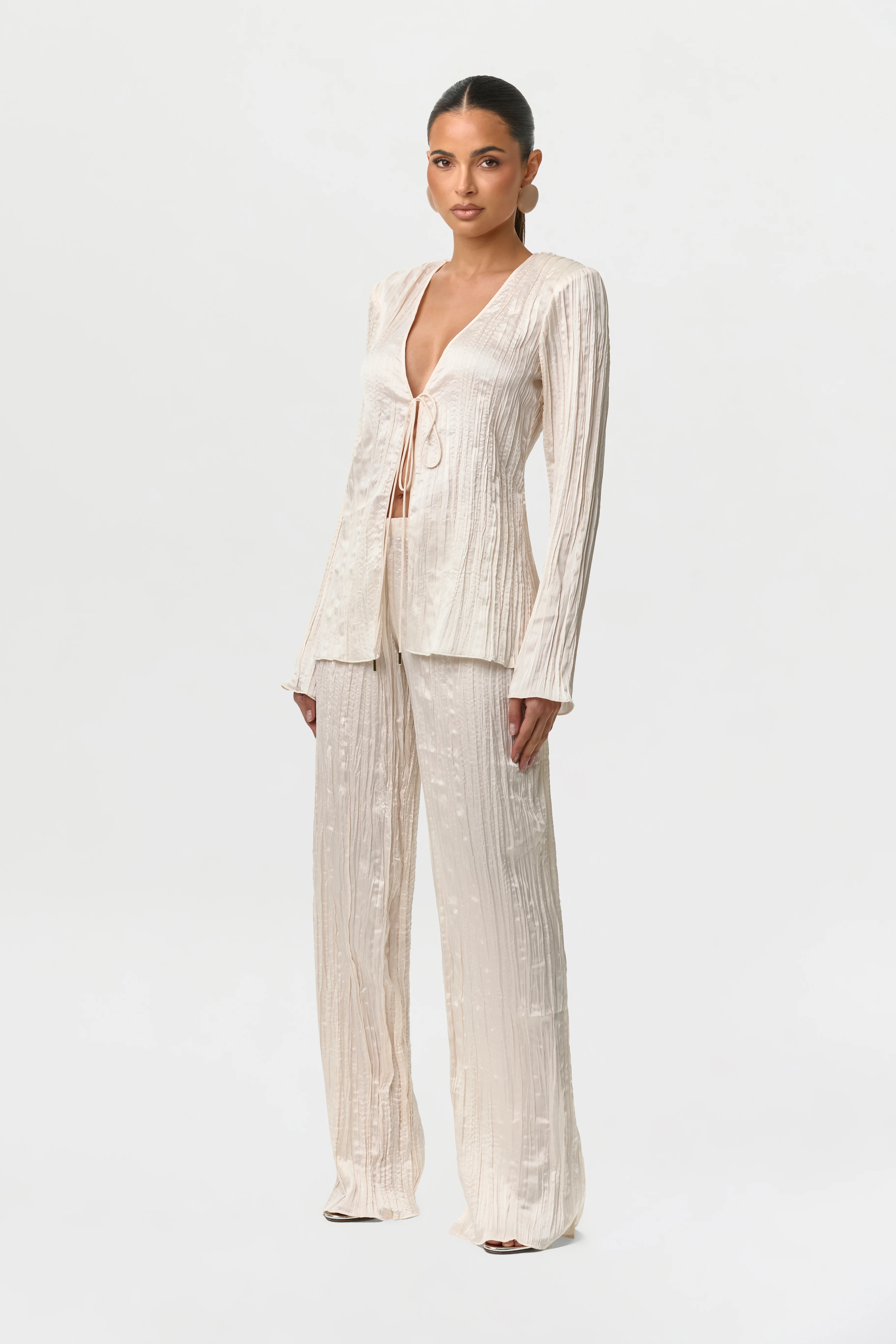 Satin Plissé Pant - Image 4