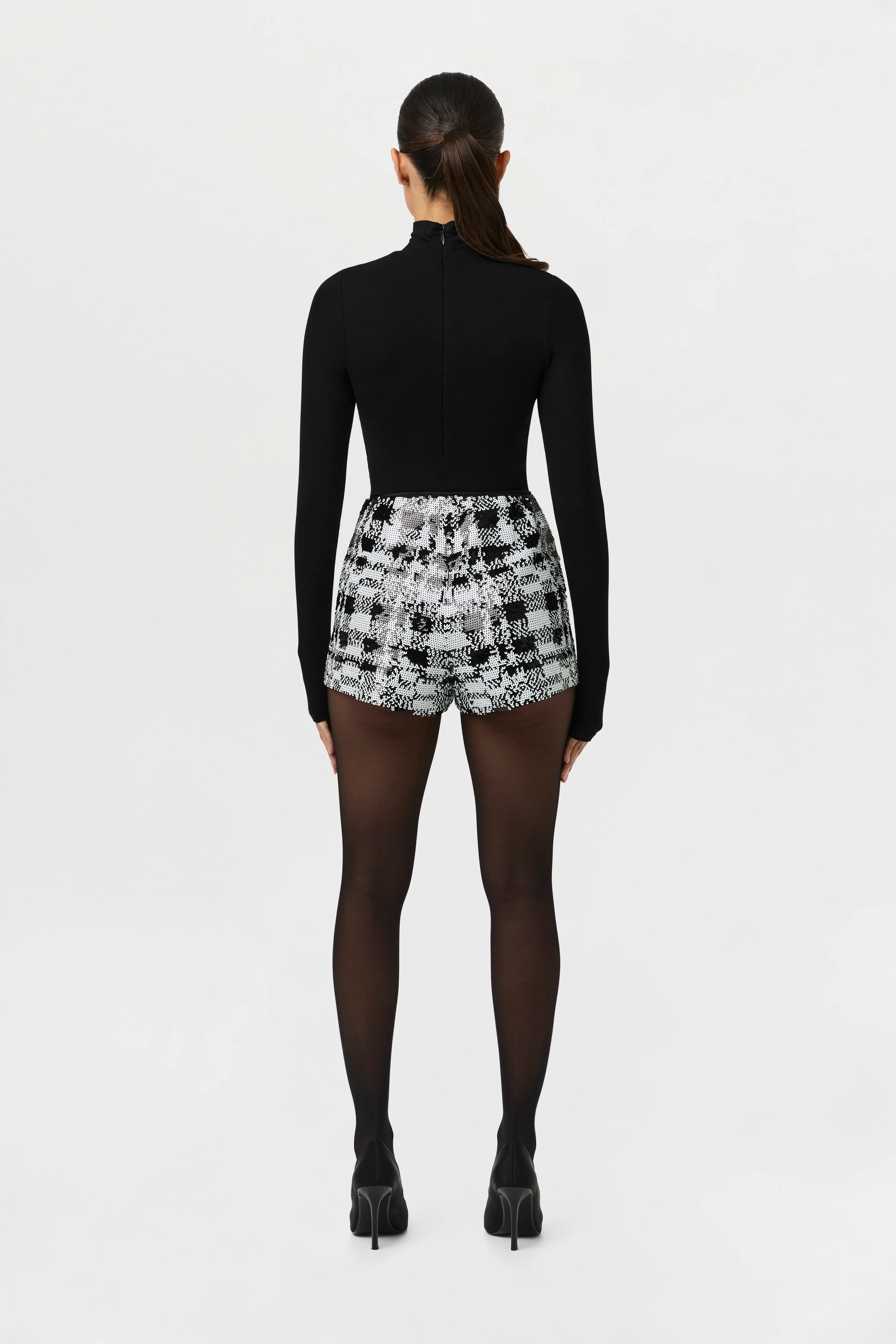 Sequin Plaid Hot Pants - Image 7