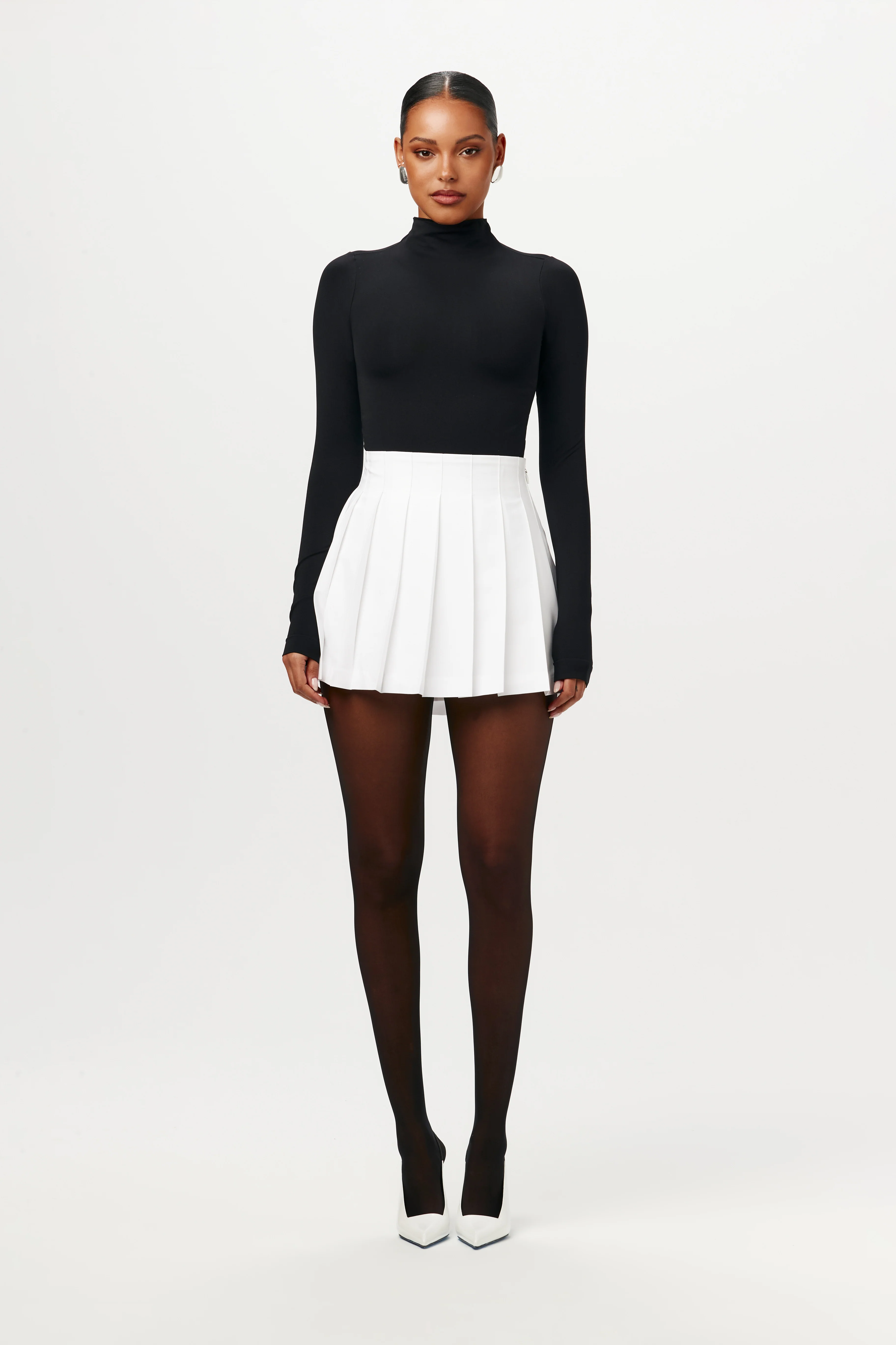 Shirting Pleated Mini Skirt - Image 3