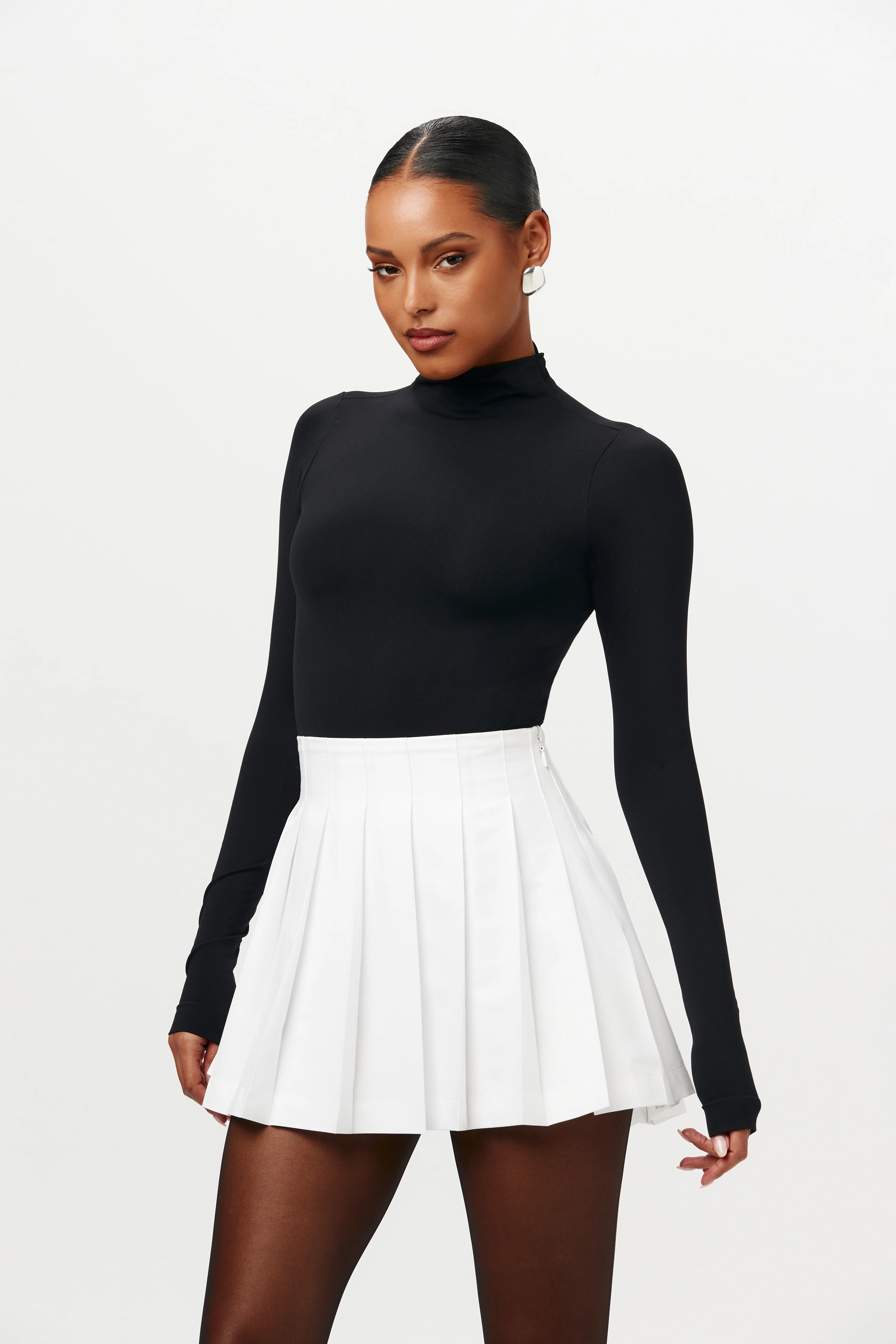 Shirting Pleated Mini Skirt - Image 4