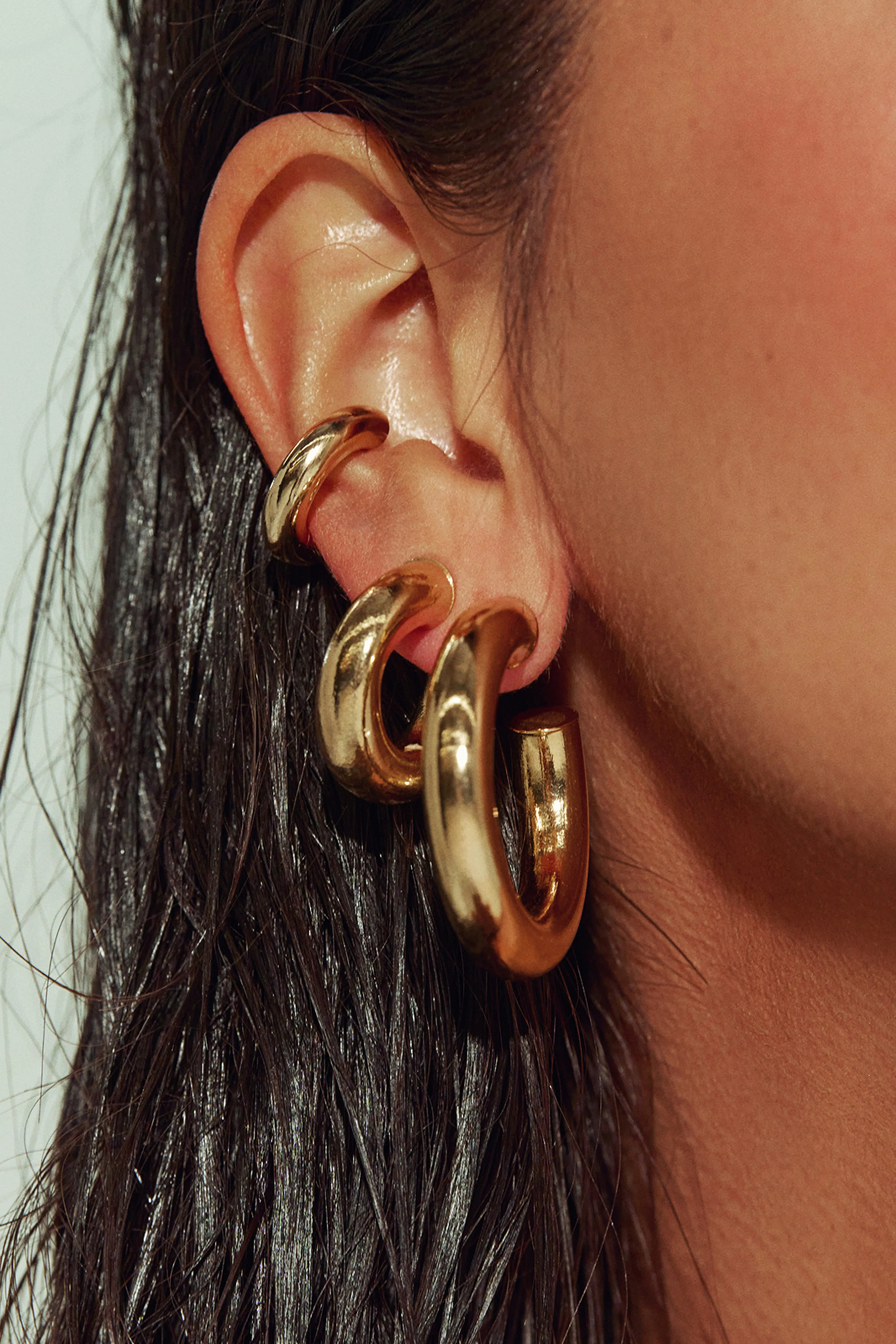 Gold Small Hoops - Image 4