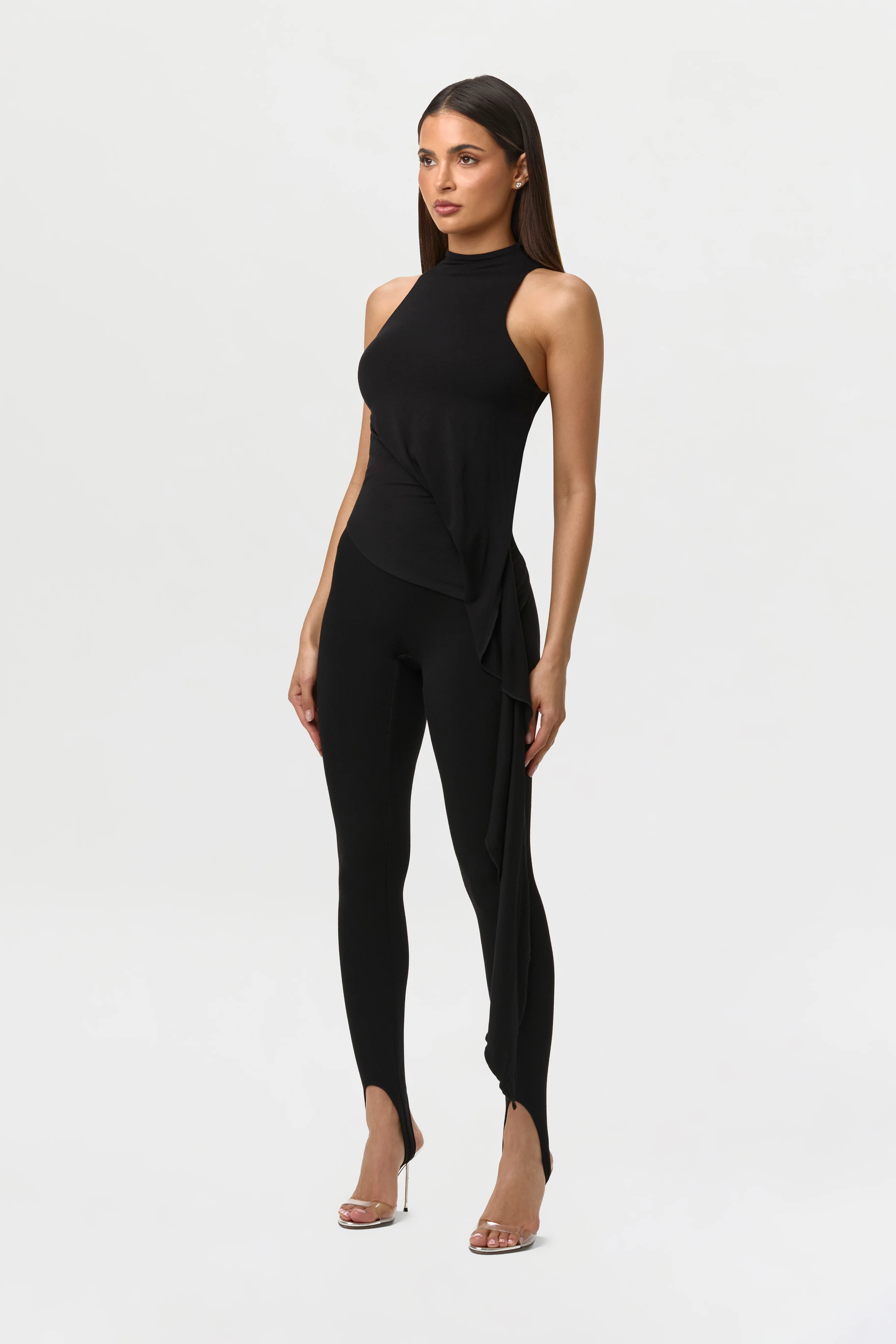 Smooth Sleeveless Drape Top - Image 5