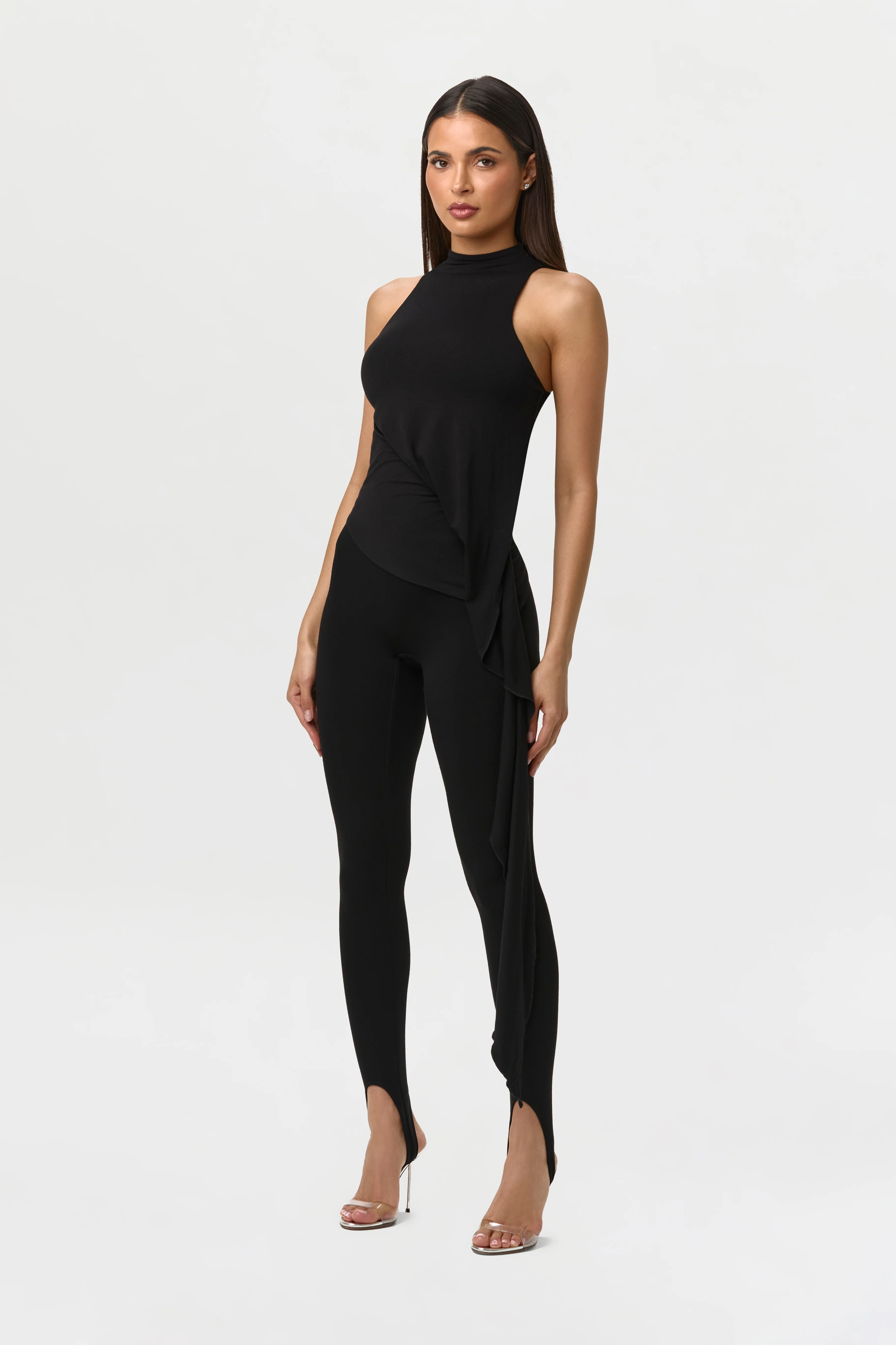 Smooth Sleeveless Drape Top - Image 7