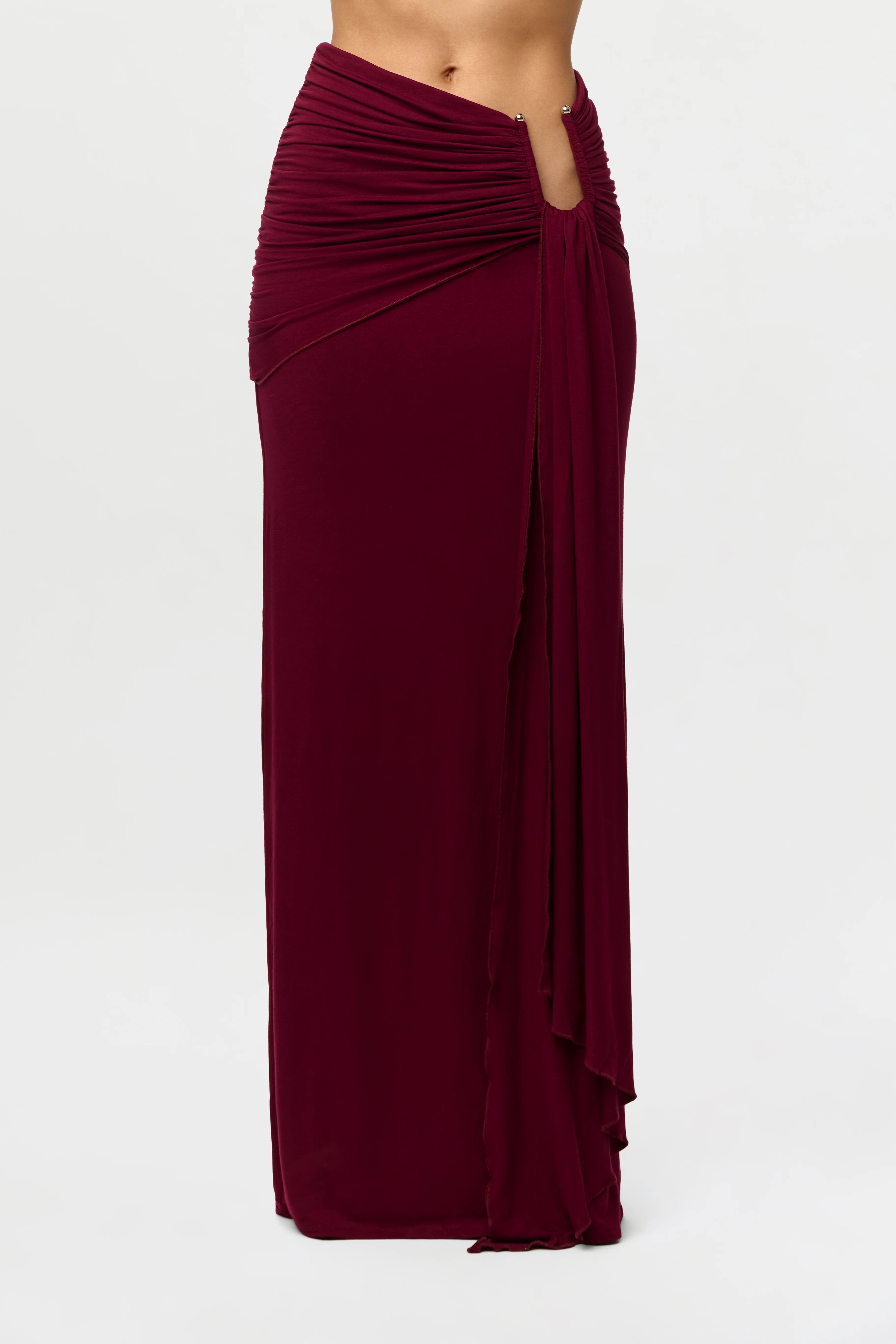 Smooth Draped Wired Maxi Skirt - Image 5
