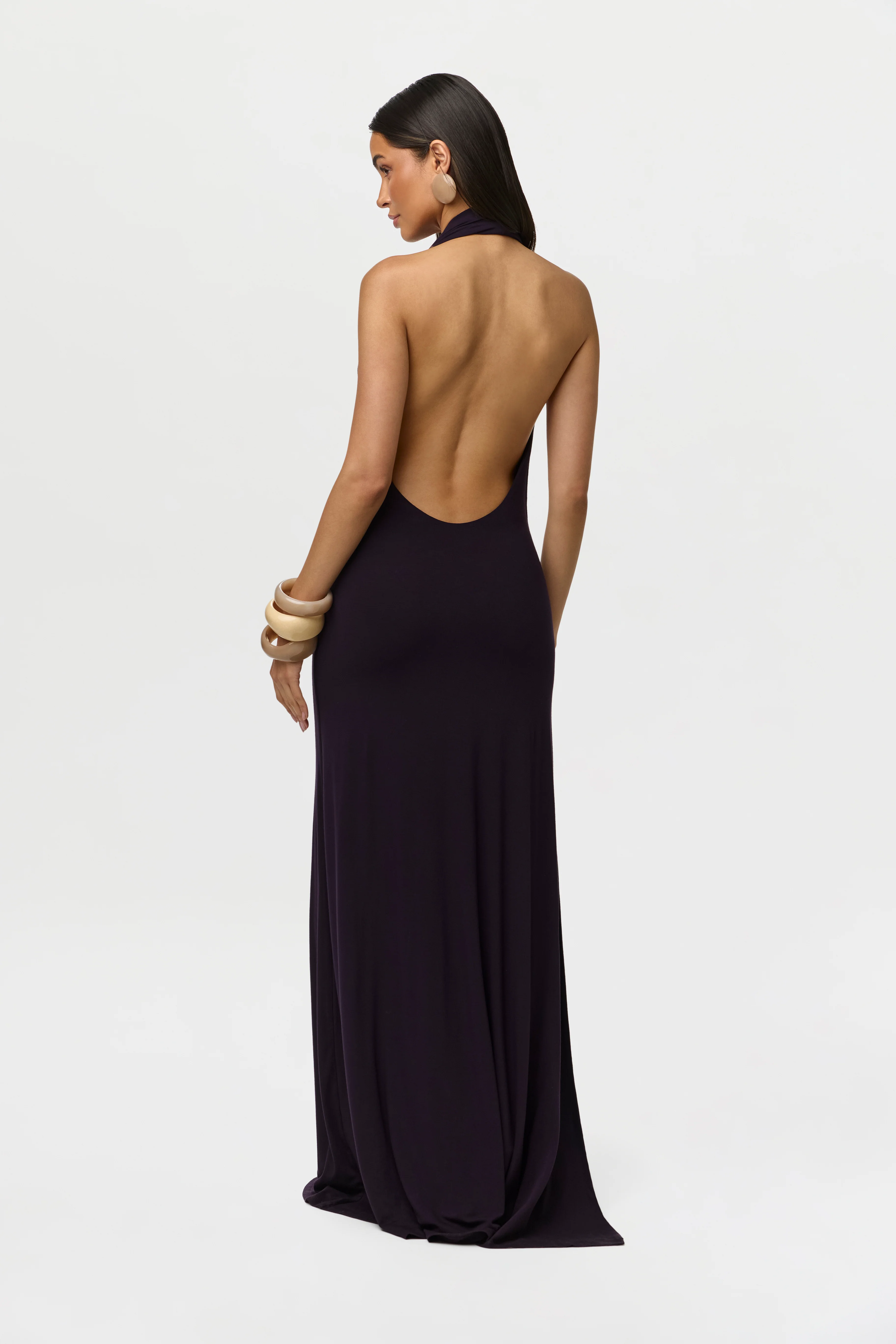 Smooth Plunge Halter Maxi Dress - Image 6