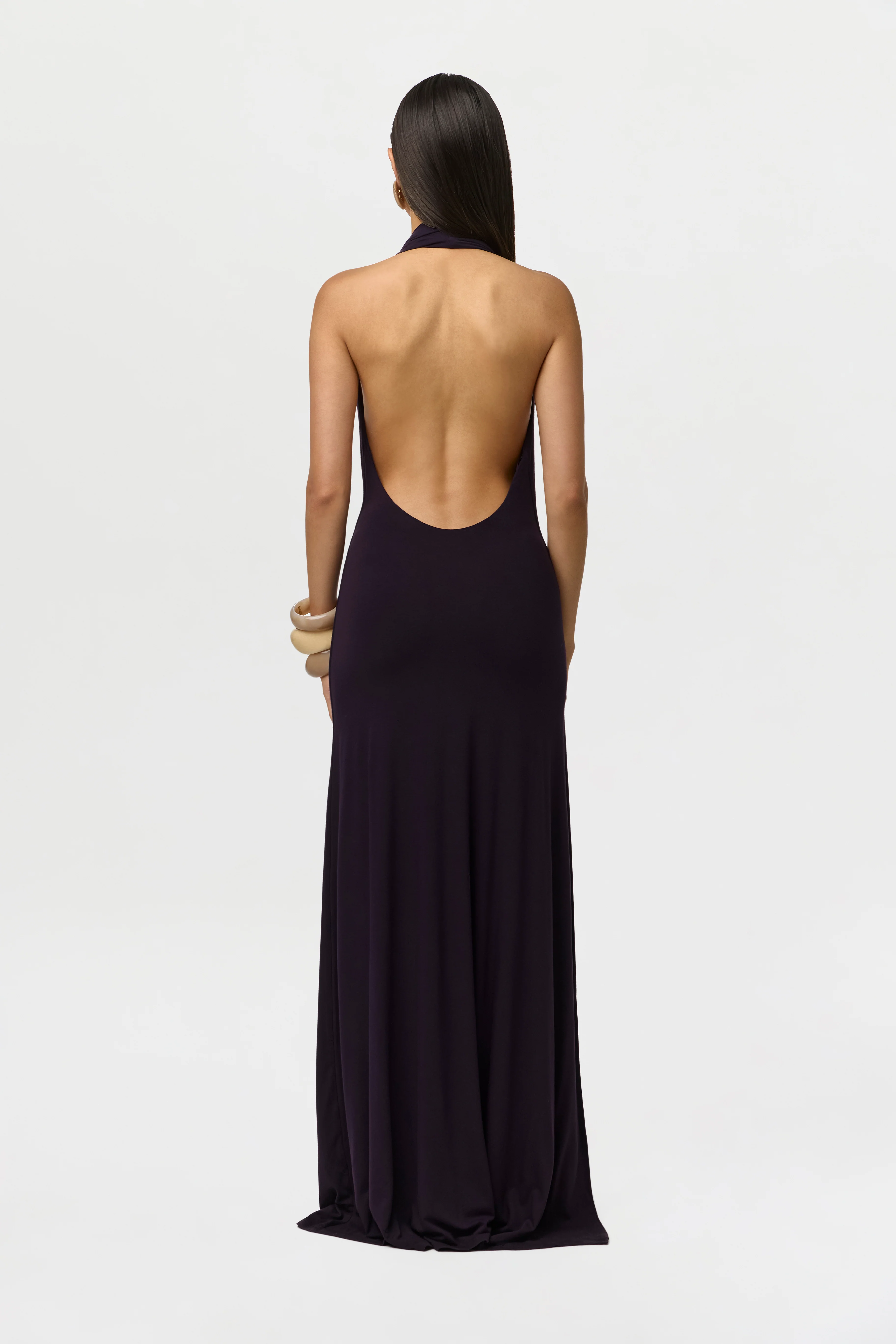 Smooth Plunge Halter Maxi Dress - Image 7