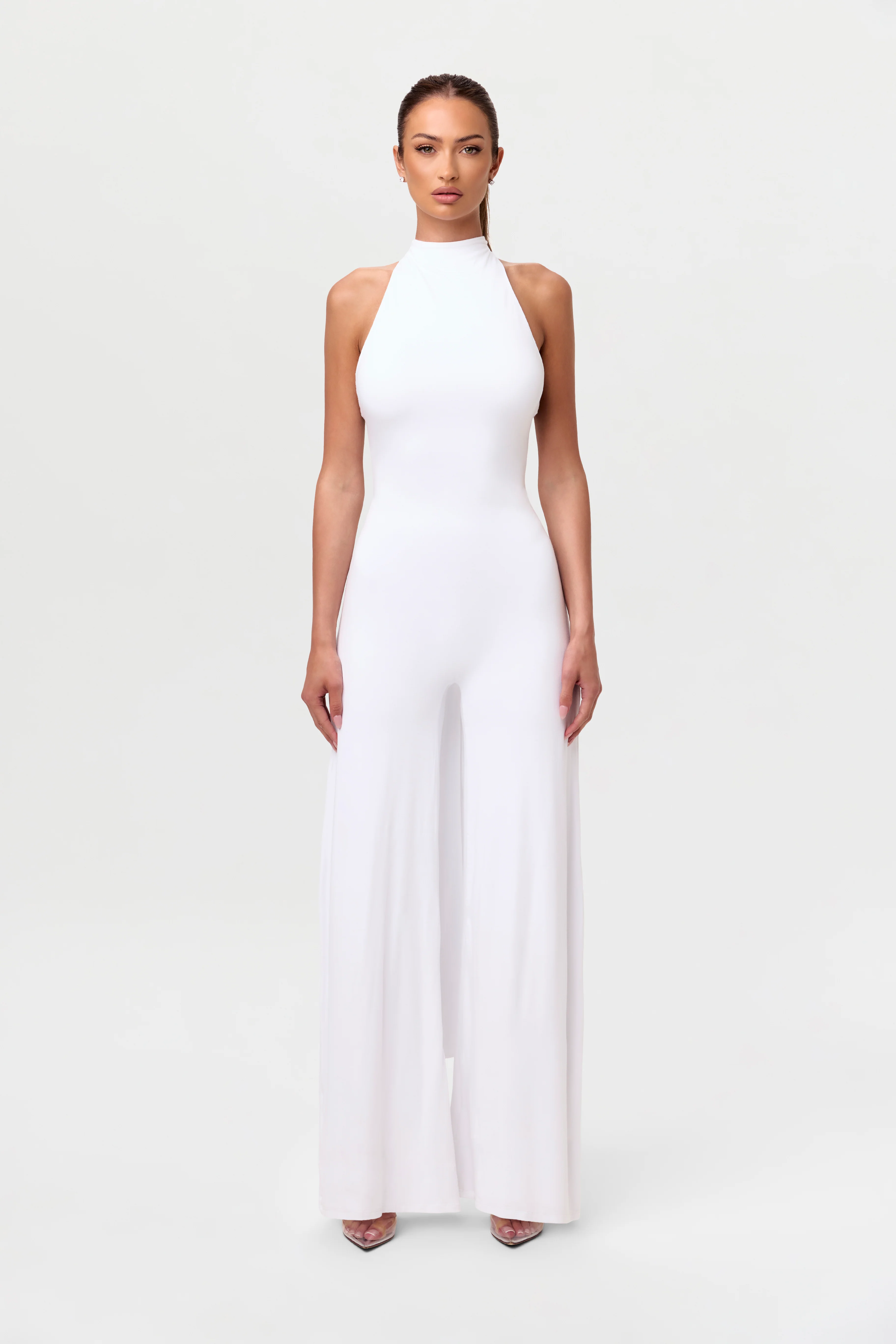 Smooth Halter Wide-Leg Jumpsuit - Image 7