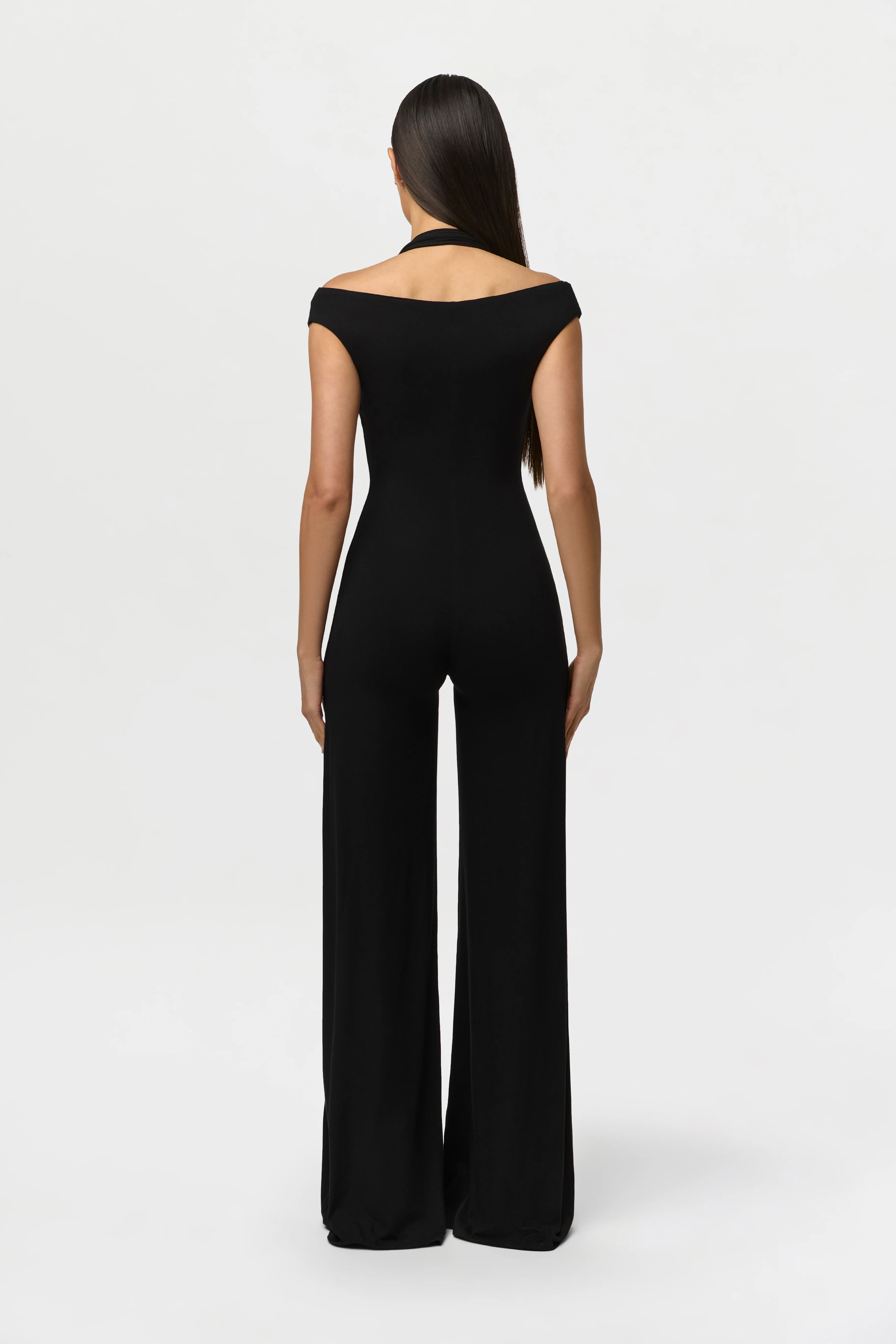 Smooth Off-Shoulder Halter Jumpsuit - Image 5