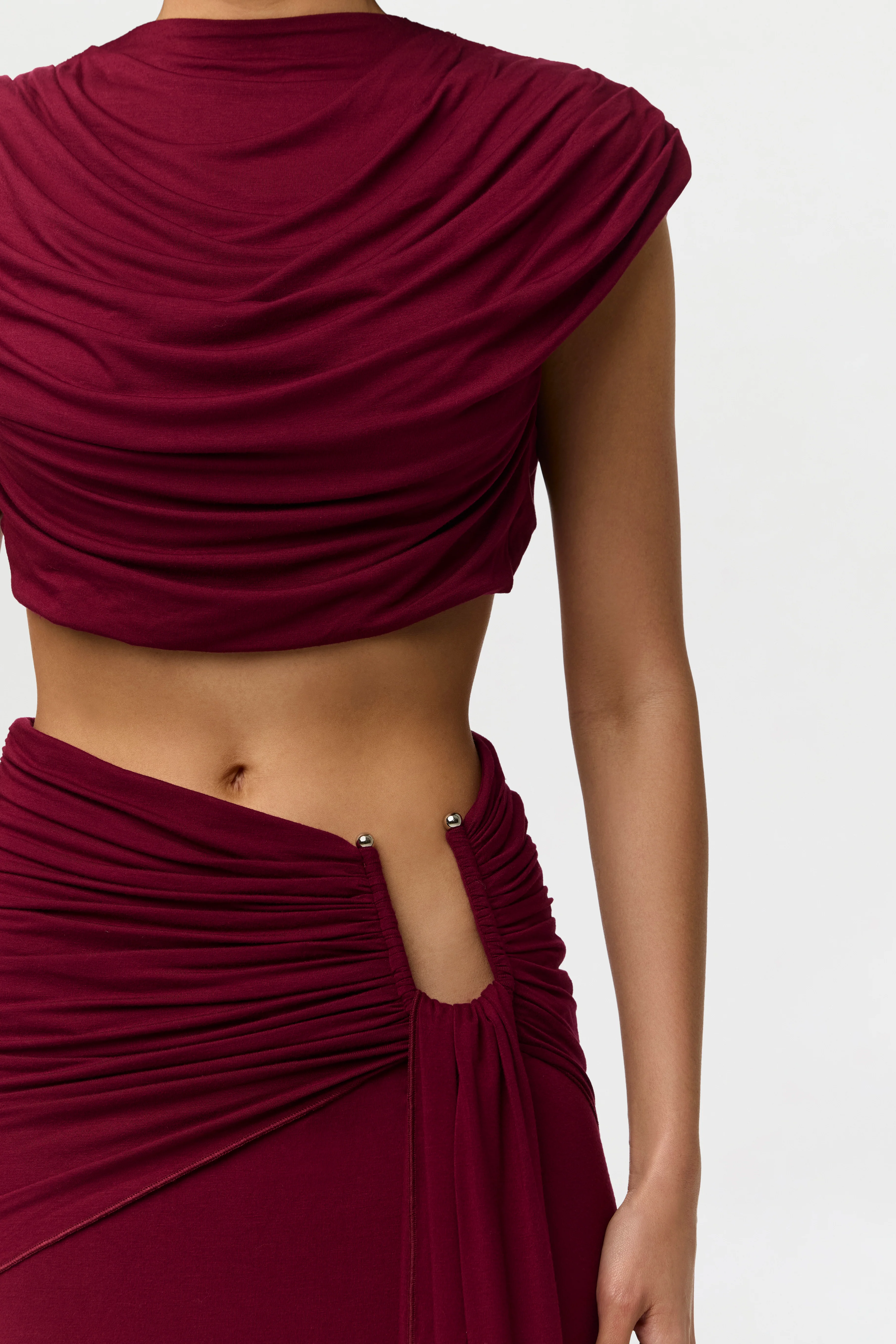 Smooth Drape Open Back Crop Top - Image 3