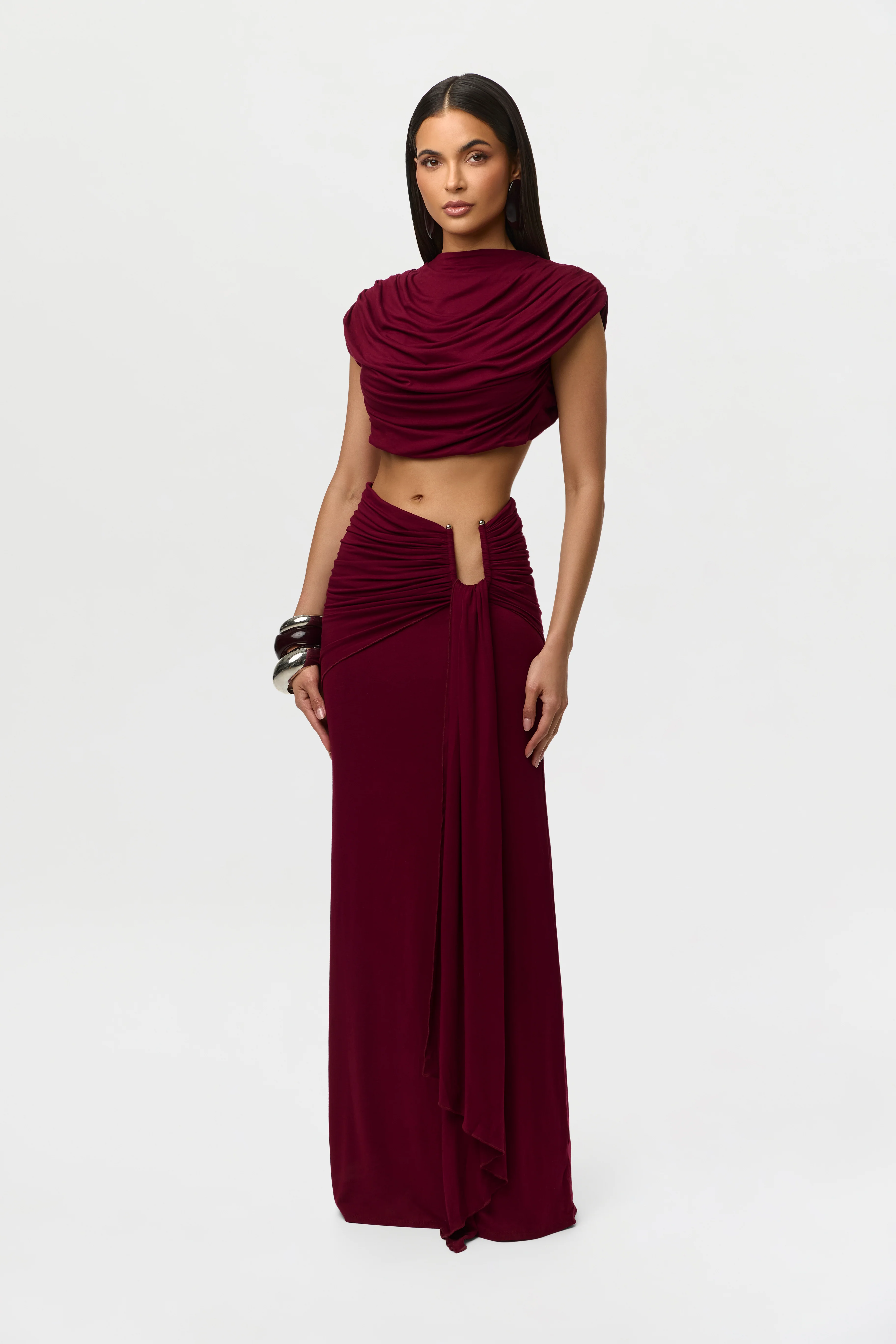 Smooth Drape Open Back Crop Top - Image 4