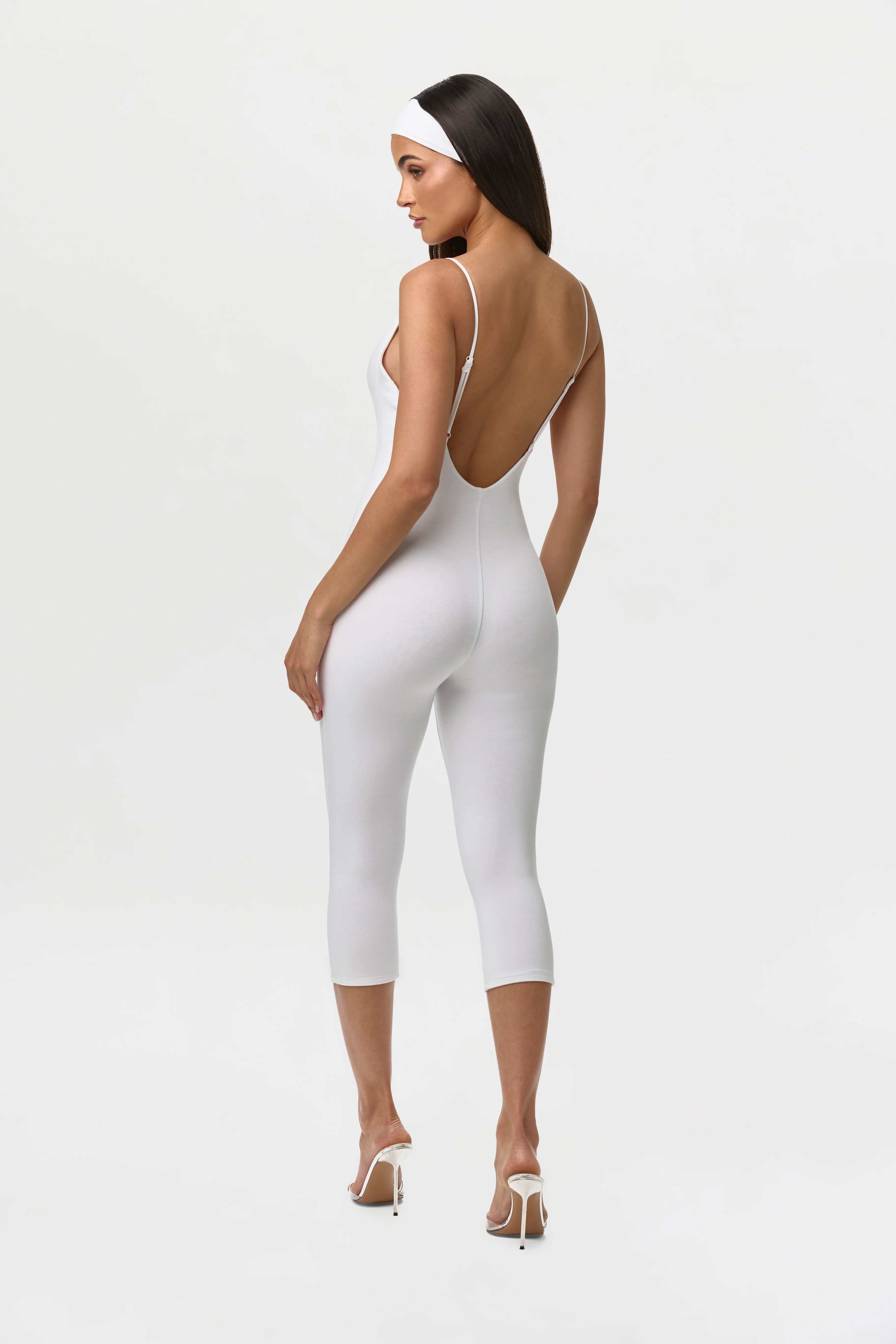 Smooth Open Back Capri Jumpsuit - Image 10