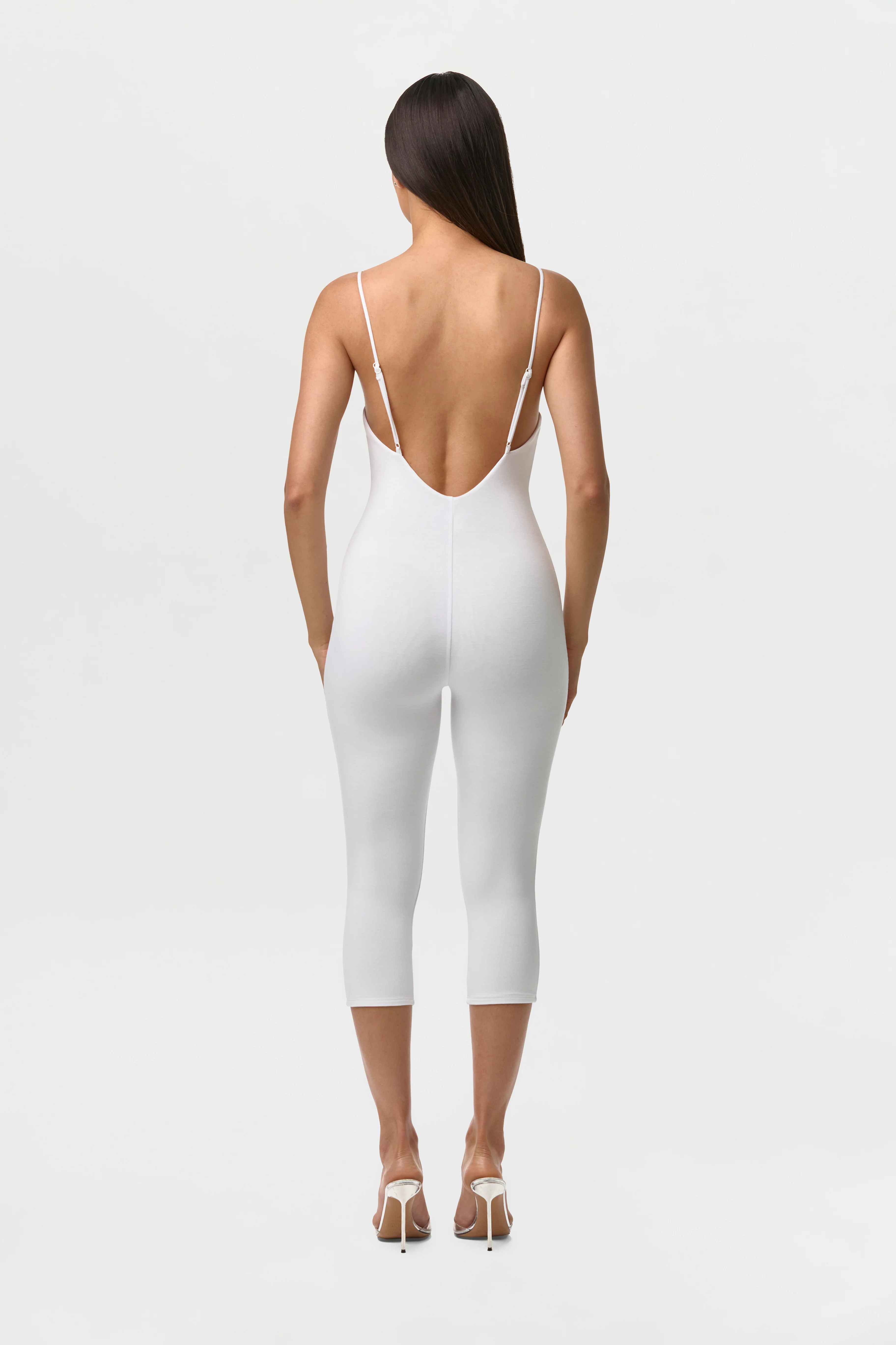 Smooth Open Back Capri Jumpsuit - Image 11
